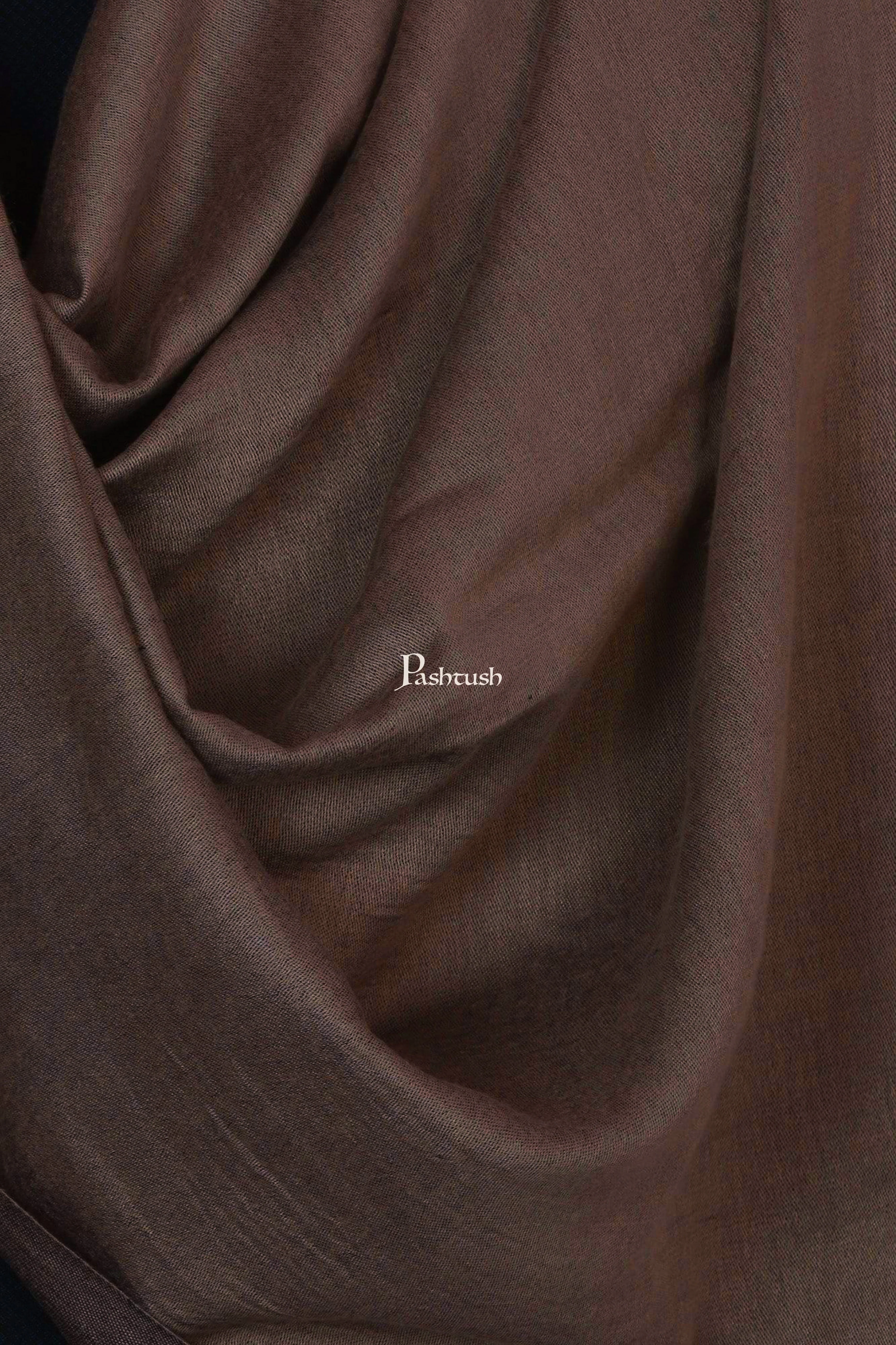 Pashtush Mens Soft Bamboo Reversible Stole, Brown - Image 2