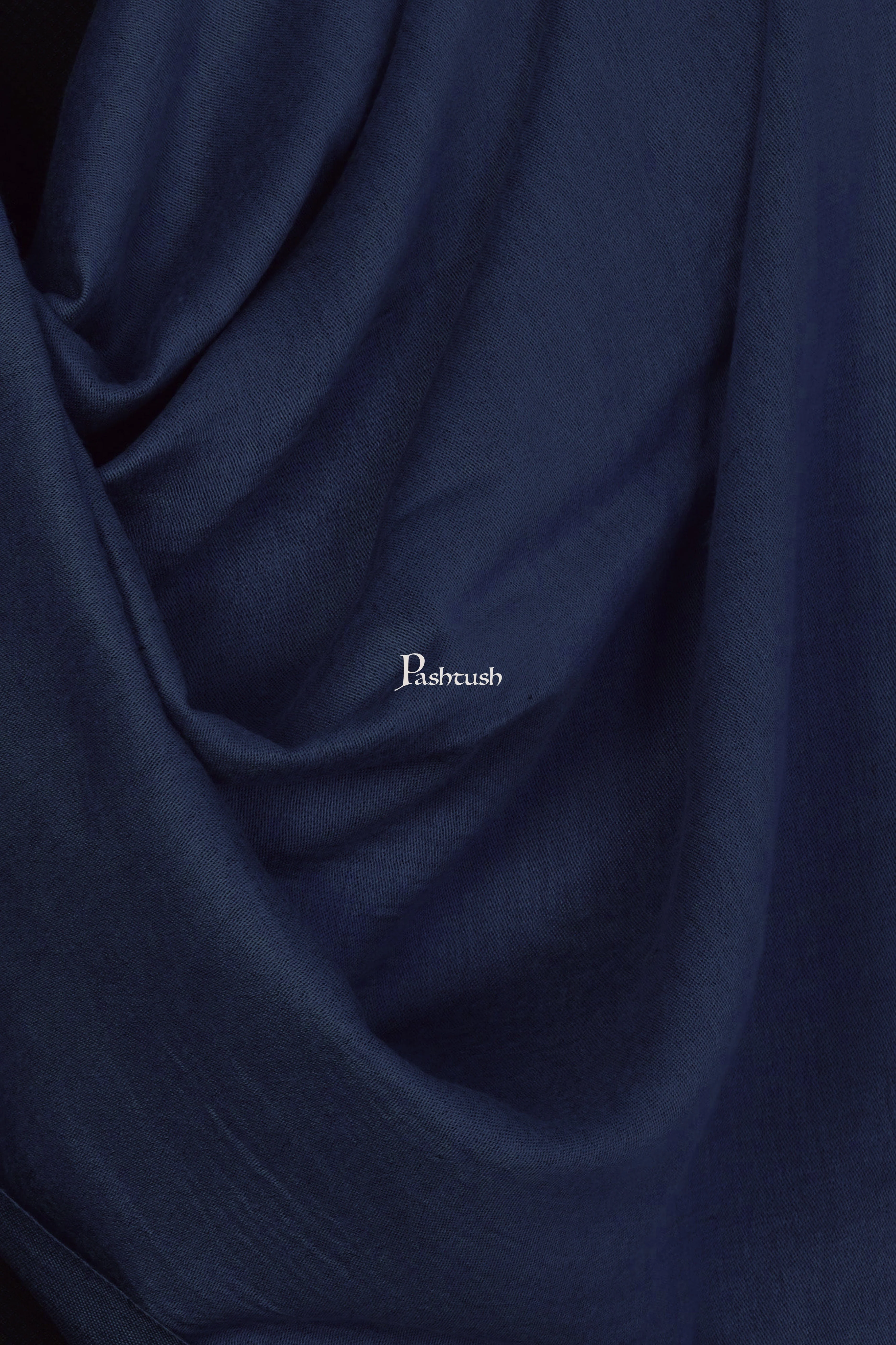 Pashtush Mens Soft Bamboo Reversible Stole, Navy Blue - Image 2