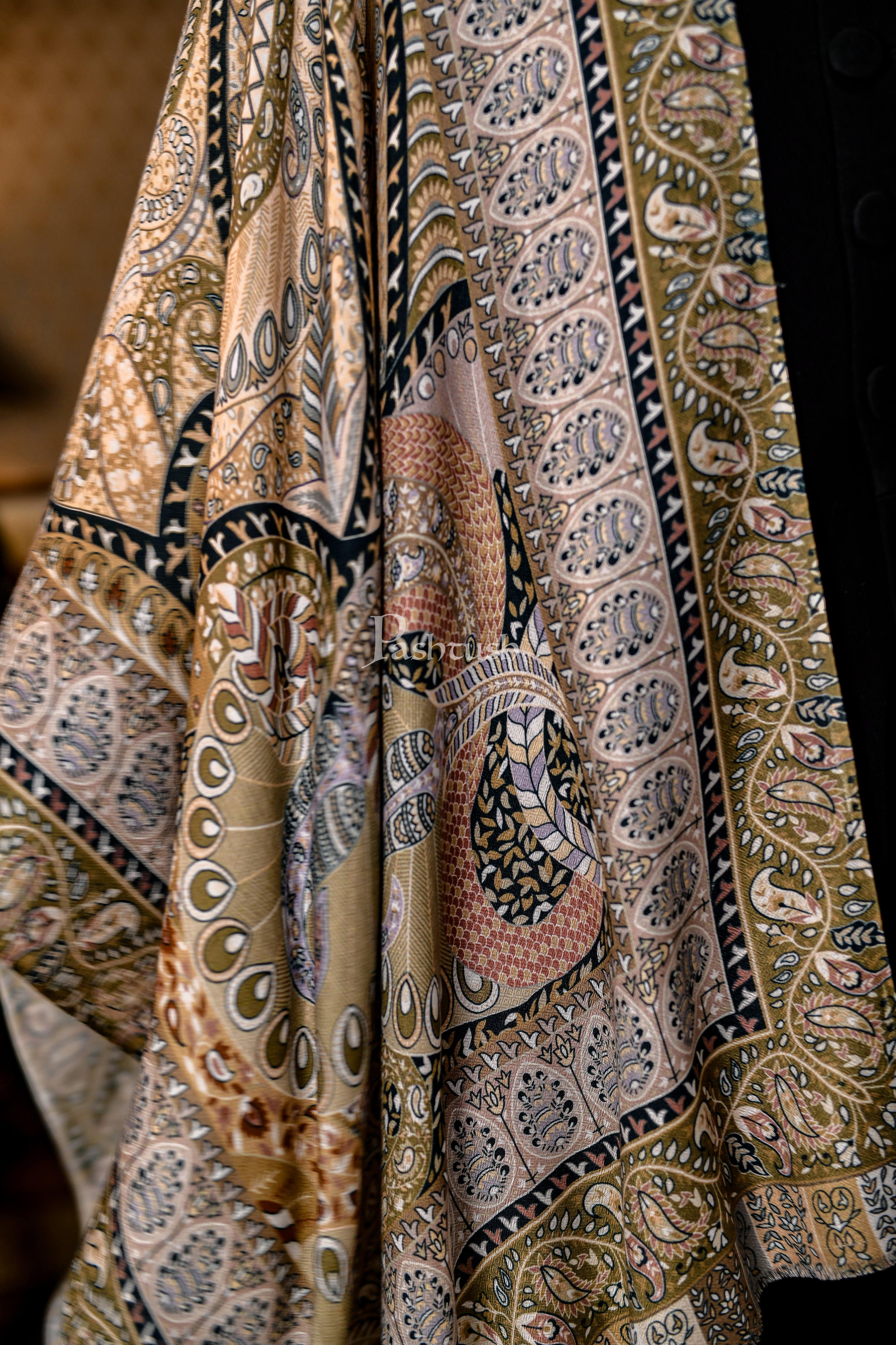 Pashtush Mens Soft Bamboo Scarf, Stoles, Wraps (Soft Bamboo) - Paisley Garden - Image 4