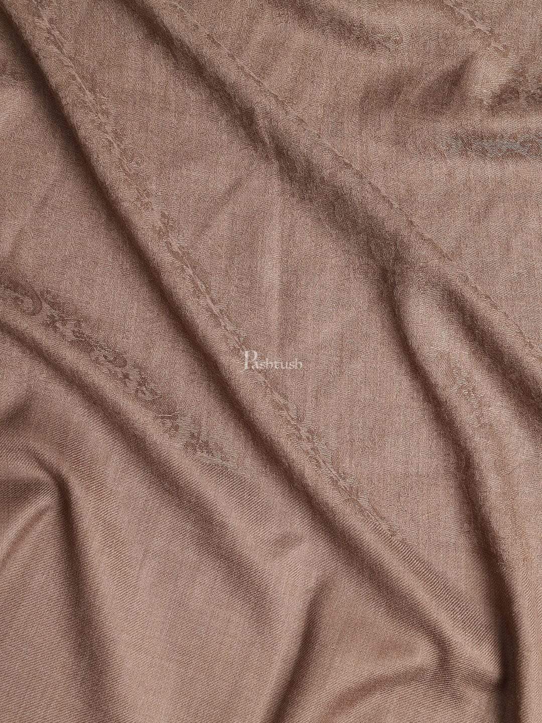 Pashtush Mens Soft Wool Stole Dark Brown ( Tooth ) - Image 2