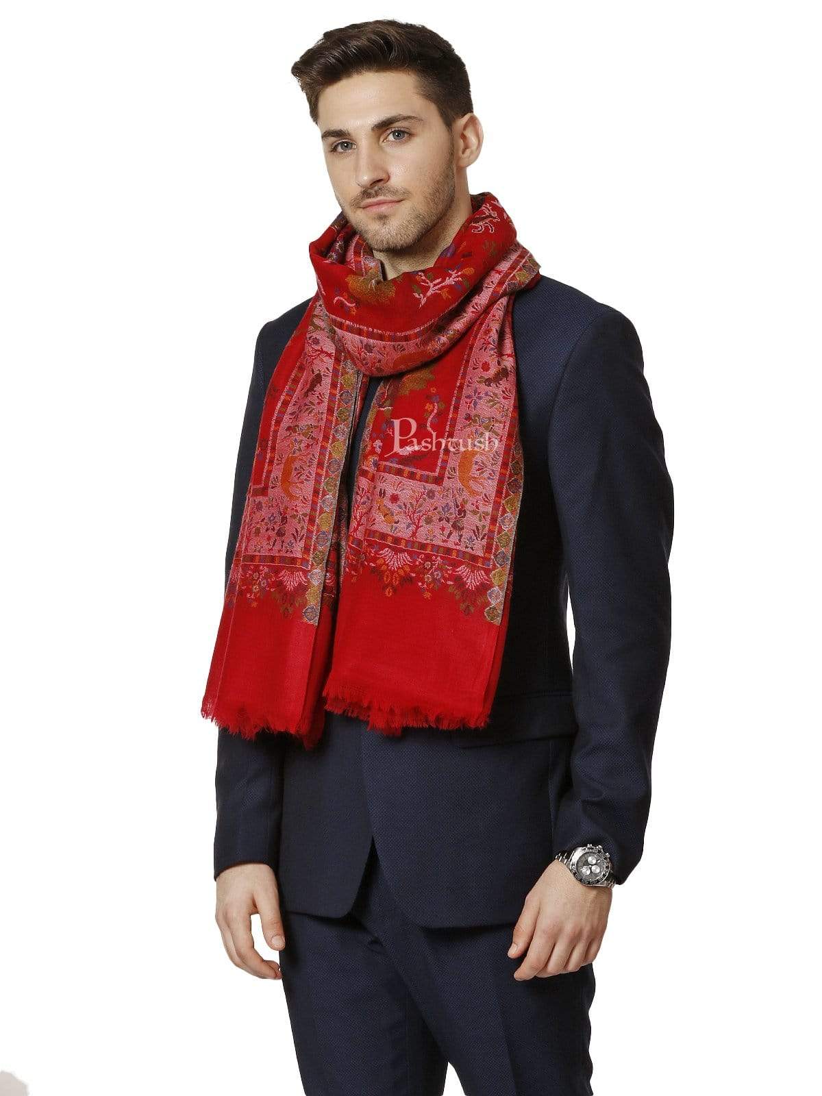 Pashtush Mens Shikaardar Stole, Pure Wool, With Woolmark Certificate - Image 3