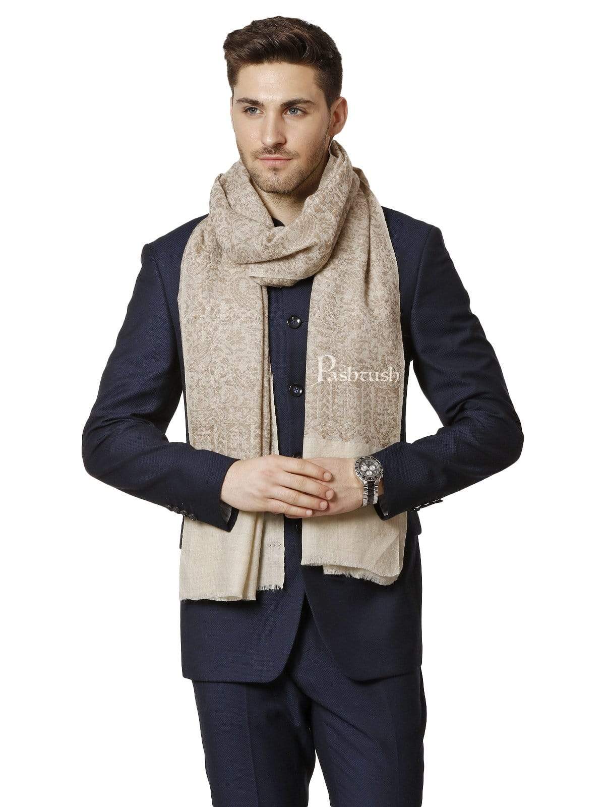 Pashtush Mens Fine Wool Ethnic Weave Stole - Image 6
