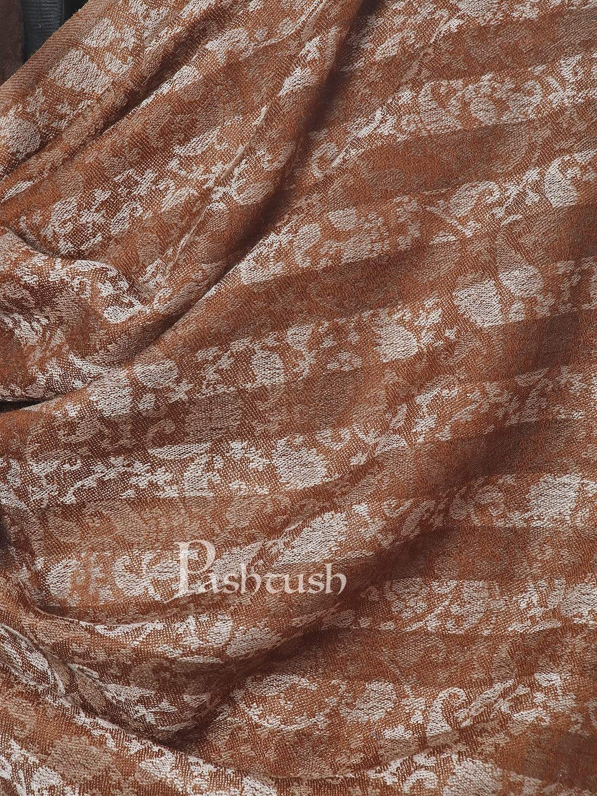 Pashtush Mens Fine Wool Striped Stole, Espresso - Image 5