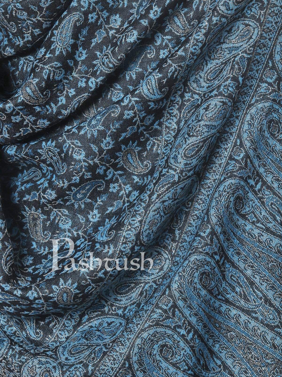 Pashtush Mens Ethic Stole, Fine Wool, Soft And Warm, Azure Blue - Image 5