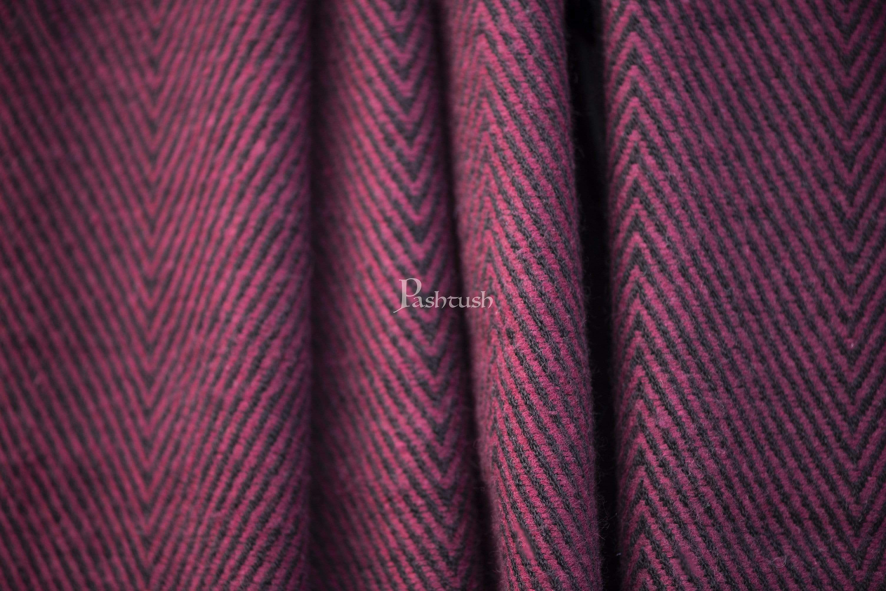 Pashtush Mens Thick And Warm Woollen Scarf, Blowout Burgundy - Image 5