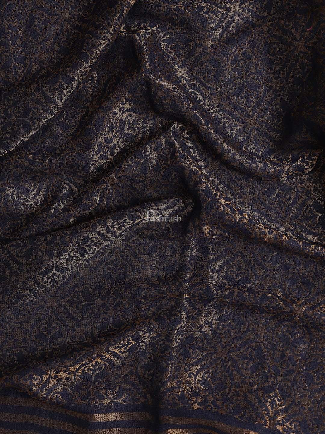 Pashtush Mens Twilight Collection, Jacquard Stole, With Metallic Thread Weave, Fine Wool - Image 2