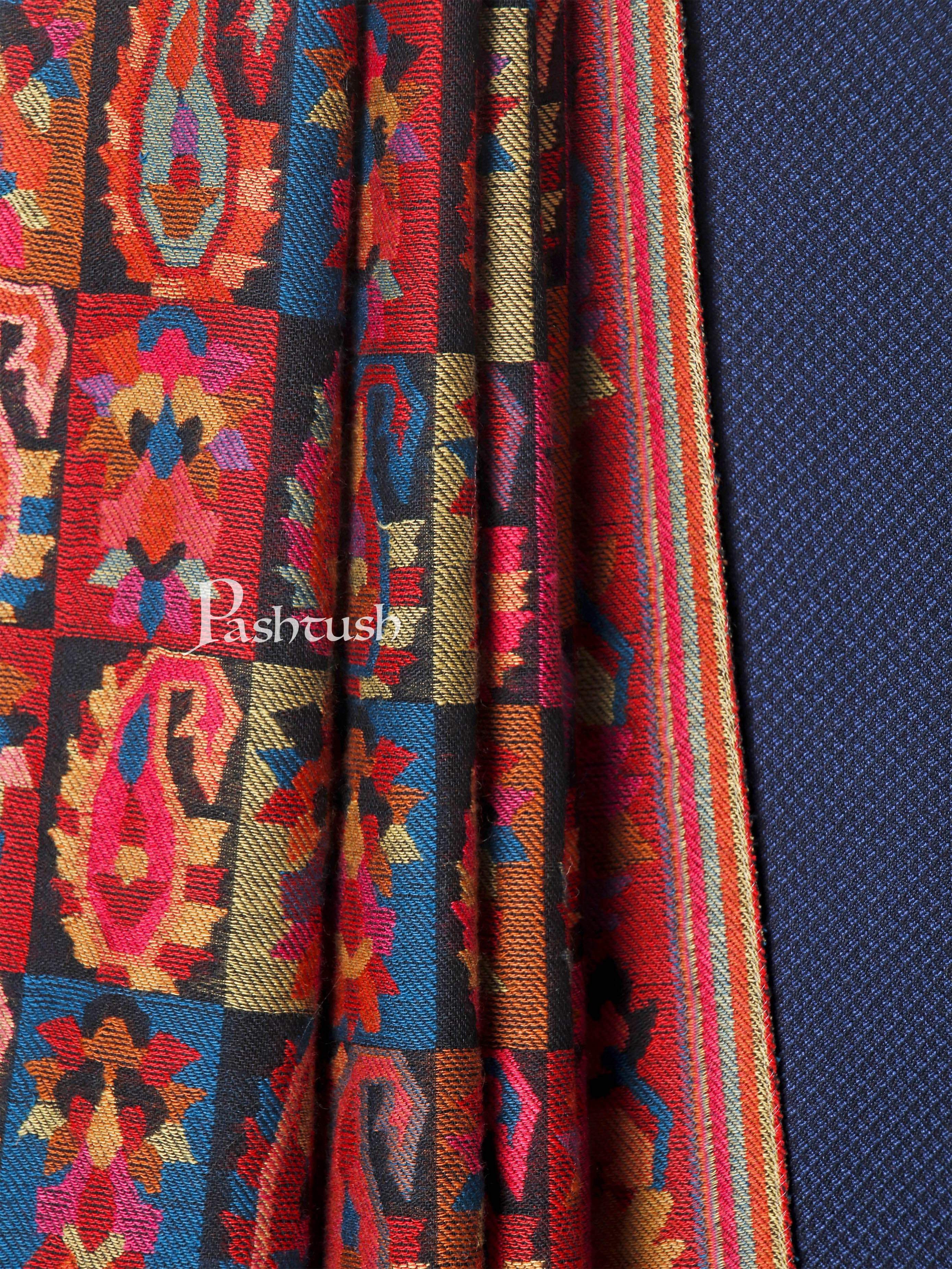 Pashtush Mens Woven Ethnic Shawl, Mens Lohi , Full Size, Fine Soft Wool - Image 6