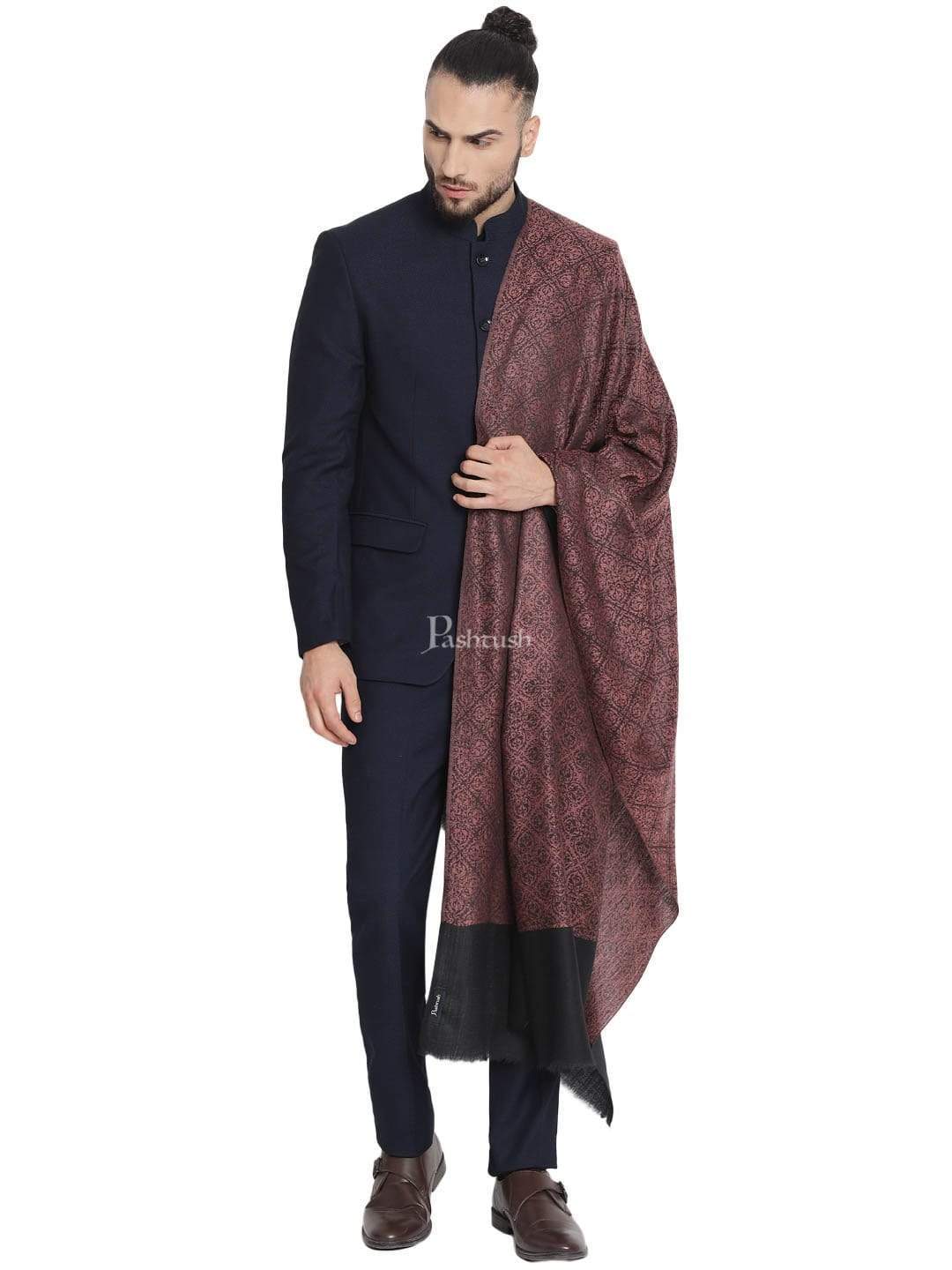 Pashtush Mens Woven Paisley, Extra Soft Fine Wool Stole - Image 3