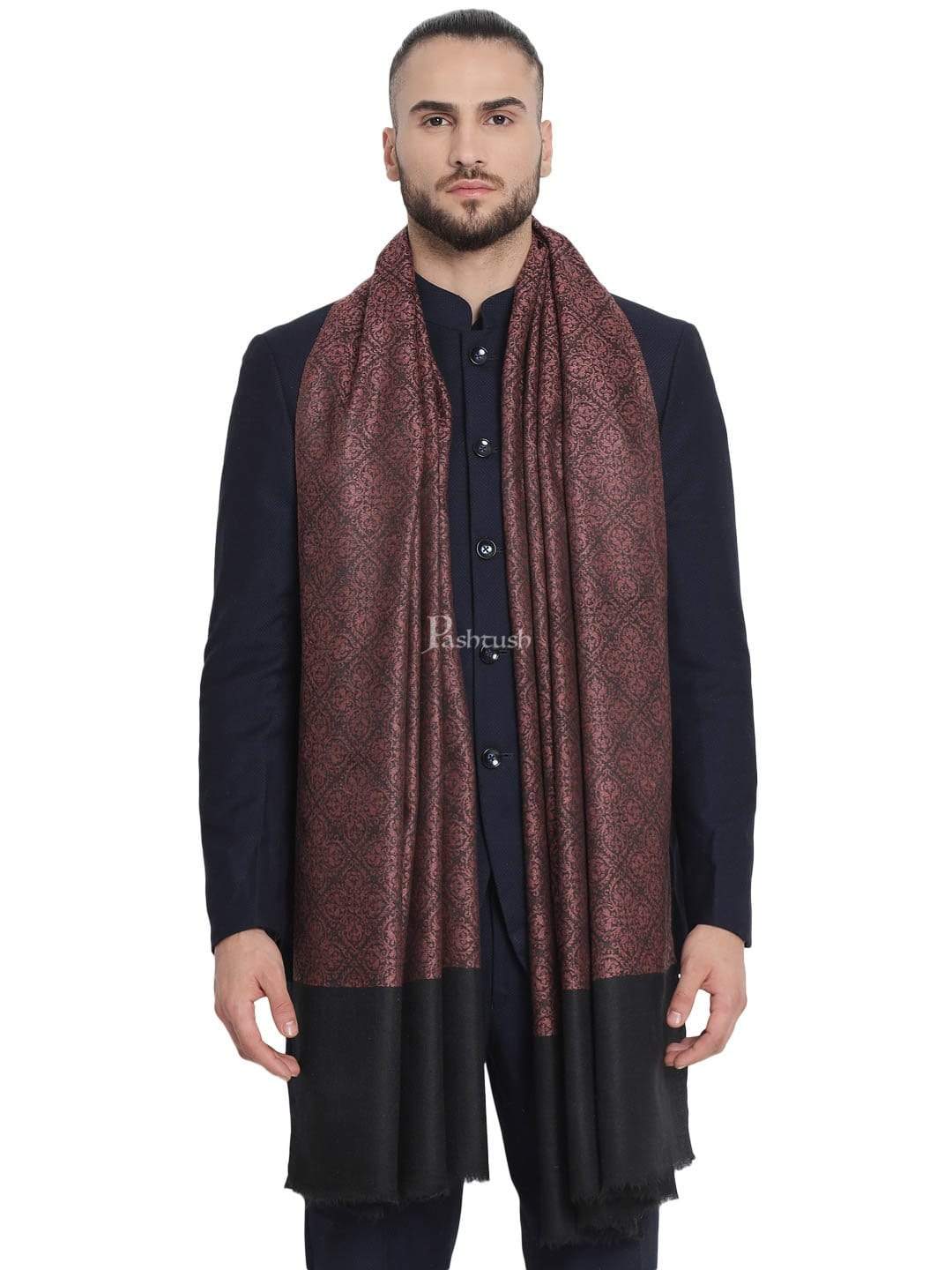Pashtush Mens Woven Paisley, Extra Soft Fine Wool Stole - Image 4
