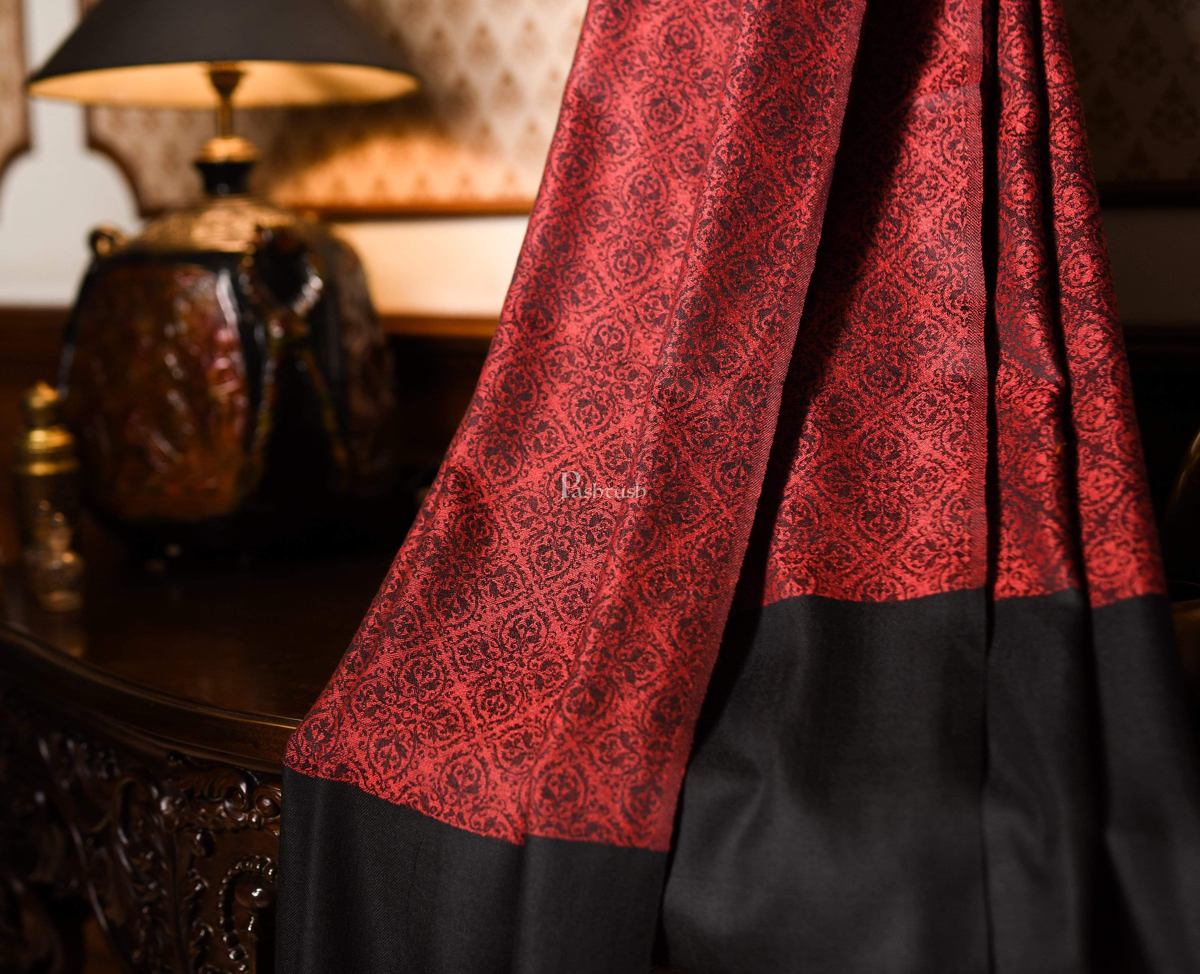 Pashtush Mens Woven Paisley, Extra Soft Fine Wool Stole - Image 2