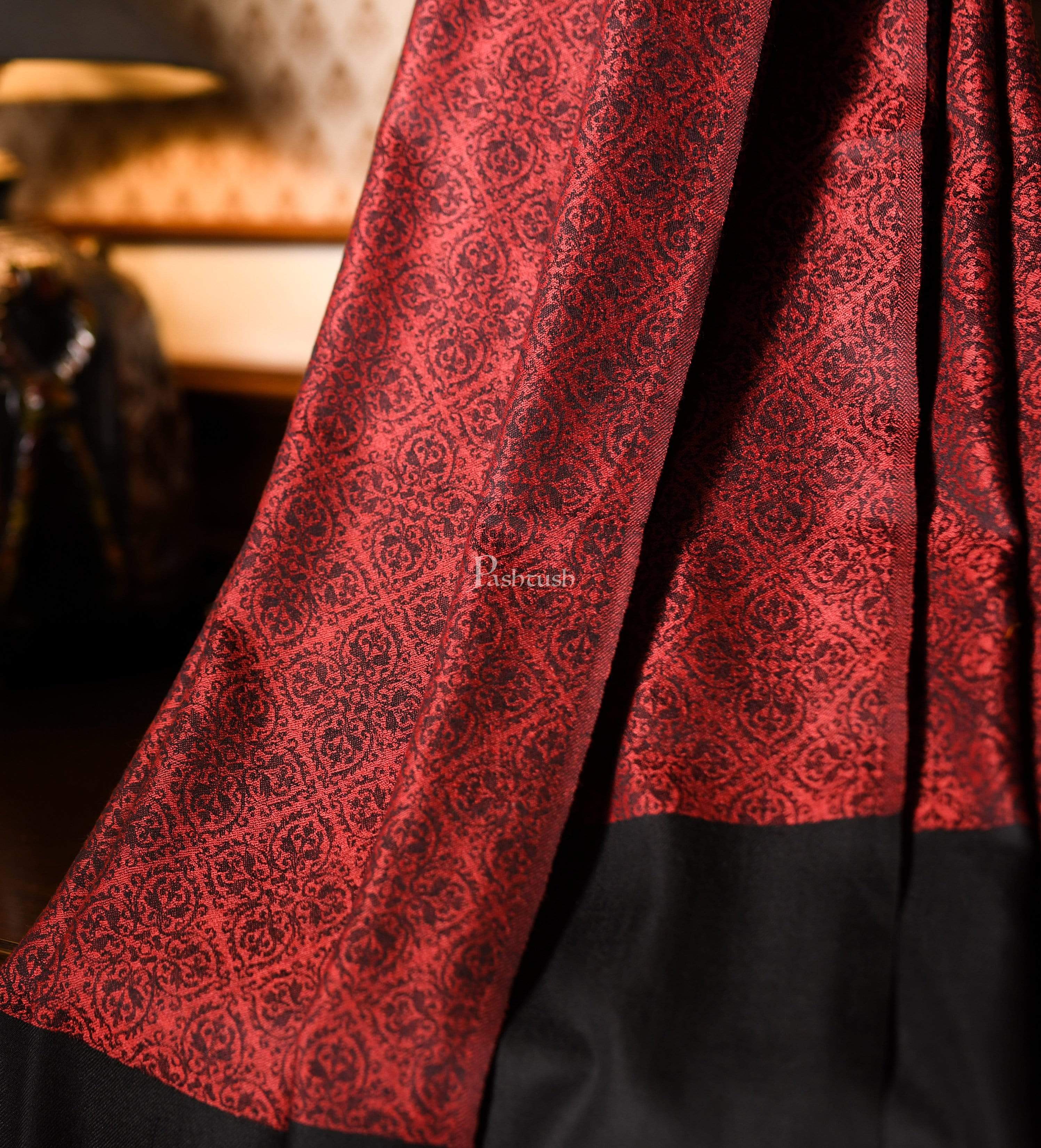 Pashtush Mens Woven Paisley, Extra Soft Fine Wool Stole - Image 3