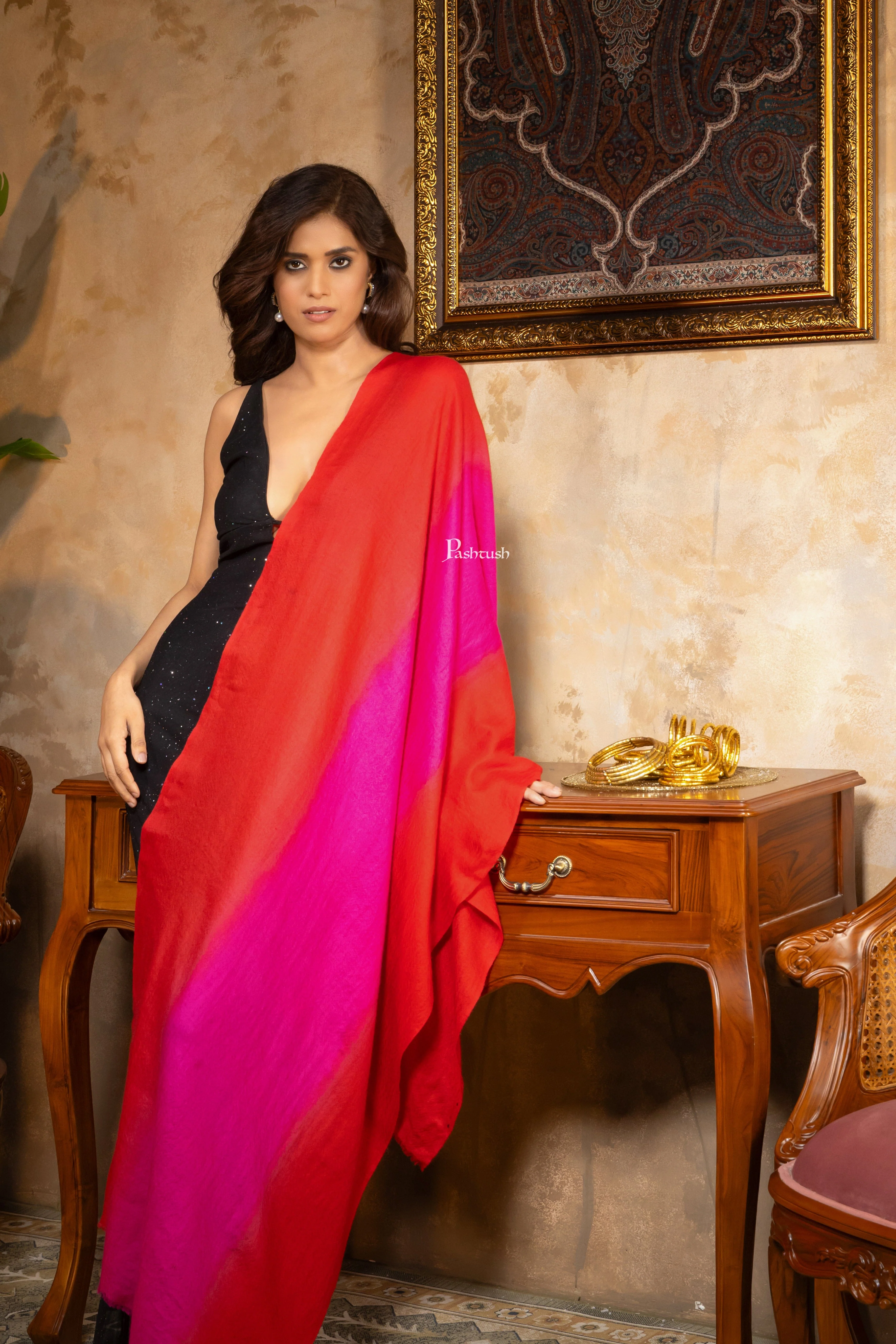 Pashtush Pure Cashmere Ombre Stole, Premium Extra Soft and Warm - Image 5