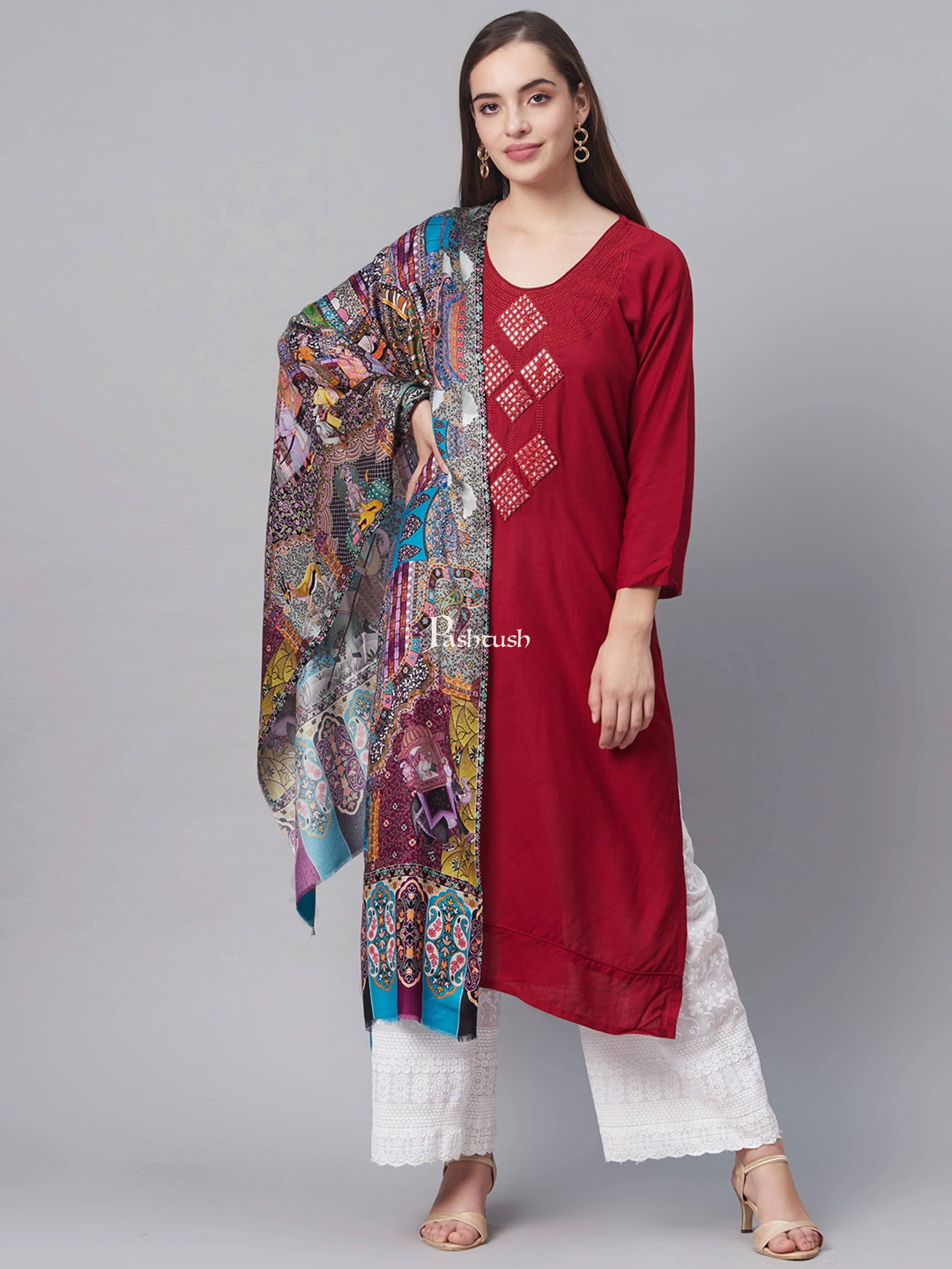 Pashtush Women'S Soft Bamboo Scarf, Casual Shawls, Stoles, Wraps (Soft Bamboo) - Darbar