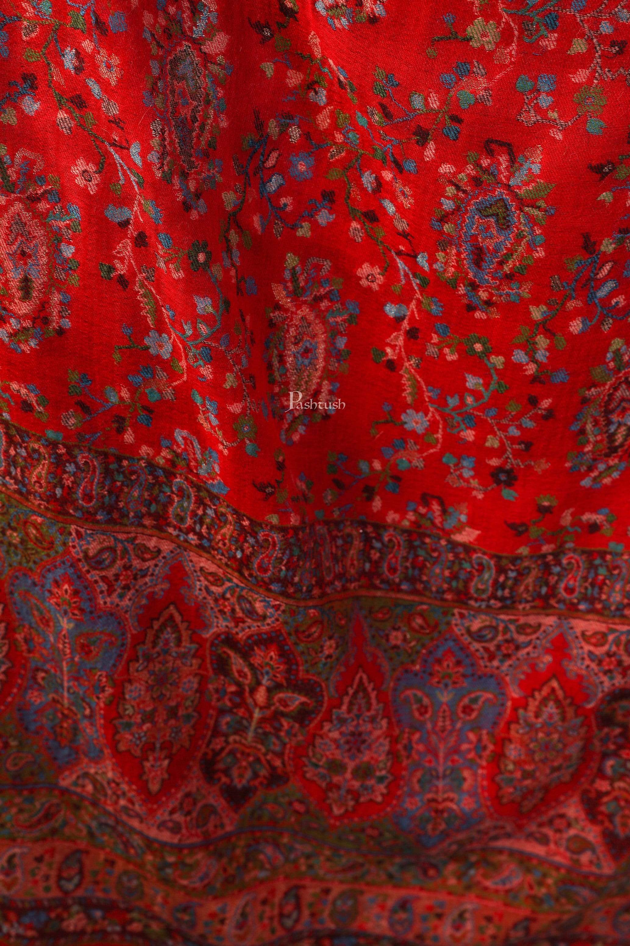 Pashtush Women Multi-Coloured 100% Pure Wool Stole Woven Design Woolmark Certification - Image 7