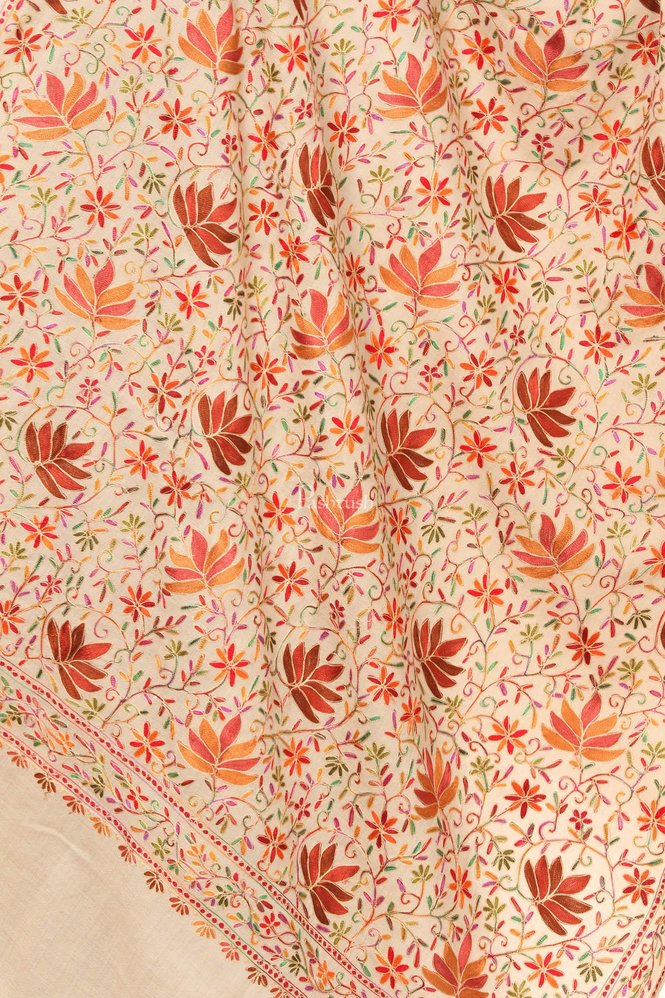 Pashtush Women’s Hand Embroidered Heavy Nalki Jaal Shawl - Image 12