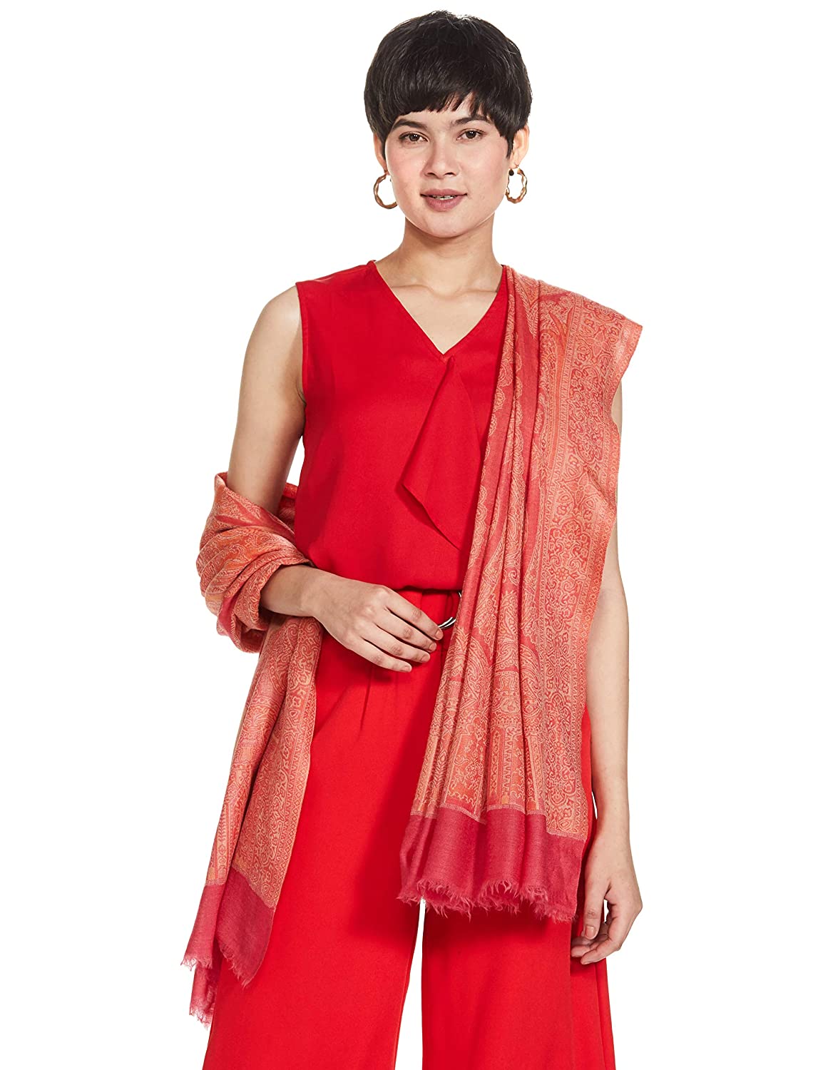 Pashtush Womens Extra Fine Cashmere Wool Shawl, Ultra Light Weight, Jamawar Shawl - Image 3