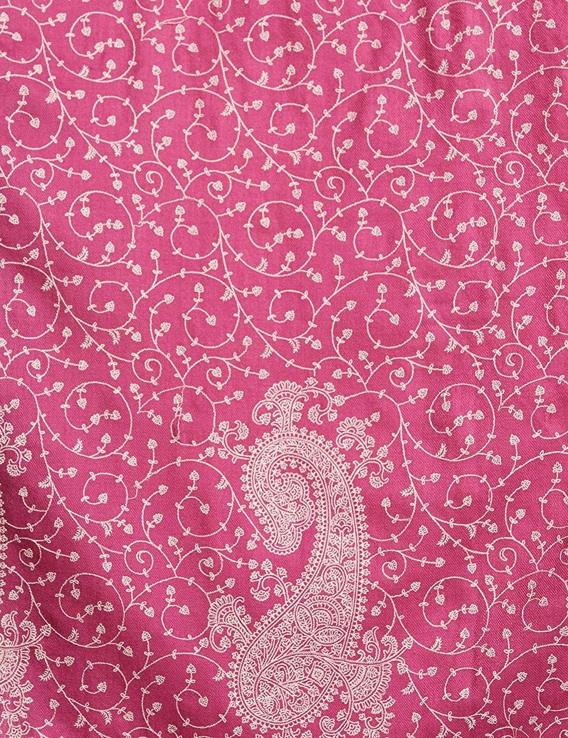 Pashtush Womens Shawl With Tone On Tone Embroidery, Soft And Warm, Light Weight, Fuchsia - Image 4