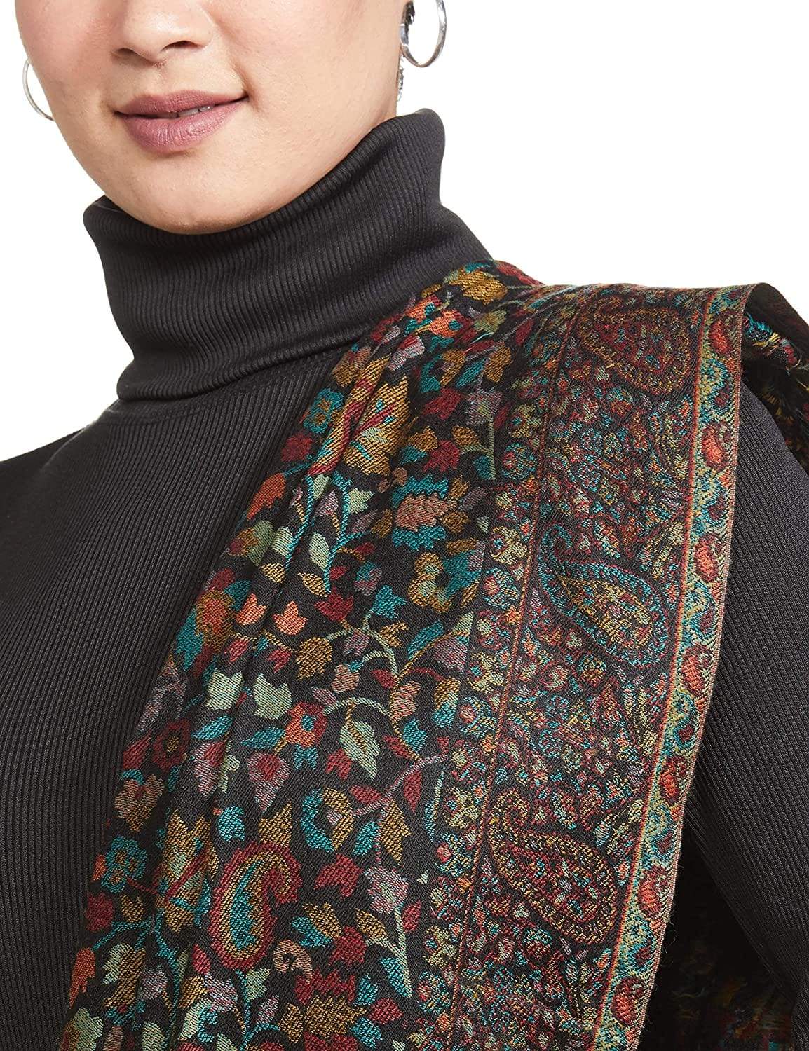 Pashtush Womens Fine Wool Ethnic Weave Shawl, Soft And Warm - Image 8