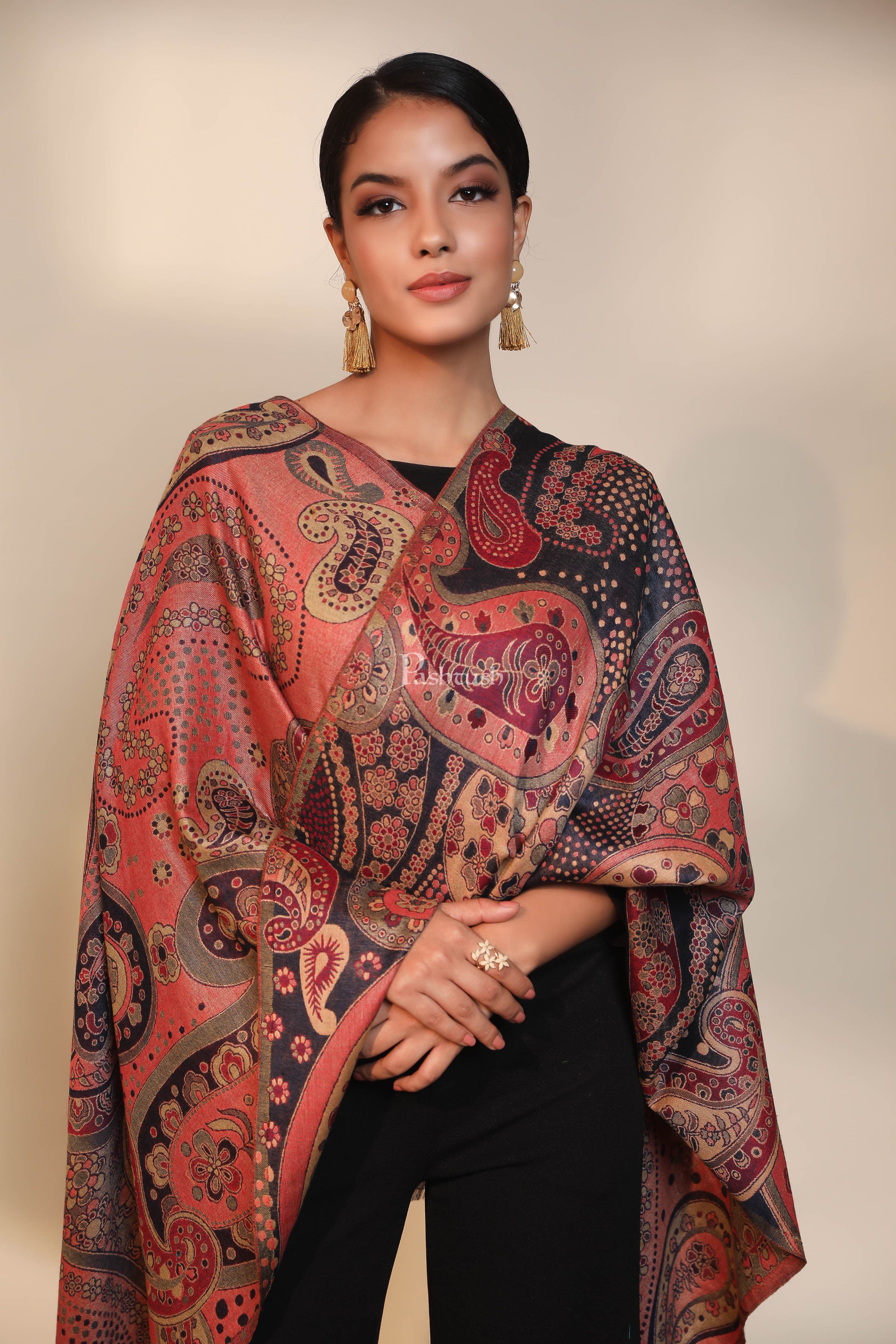 Pashtush women stole, multi color - Image 3