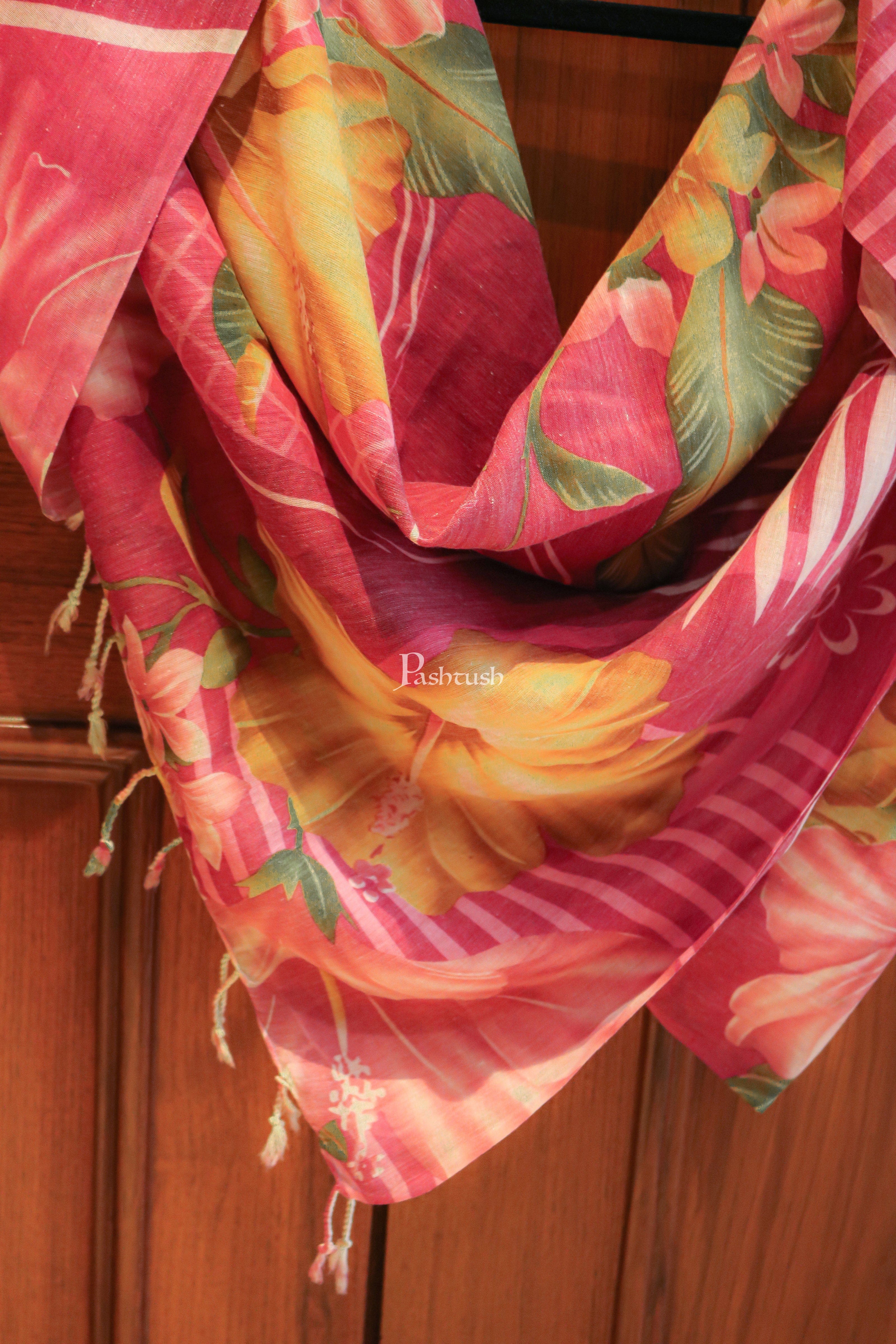 Pashtush women stole, Floral Fashion design, Multicolour - Image 3