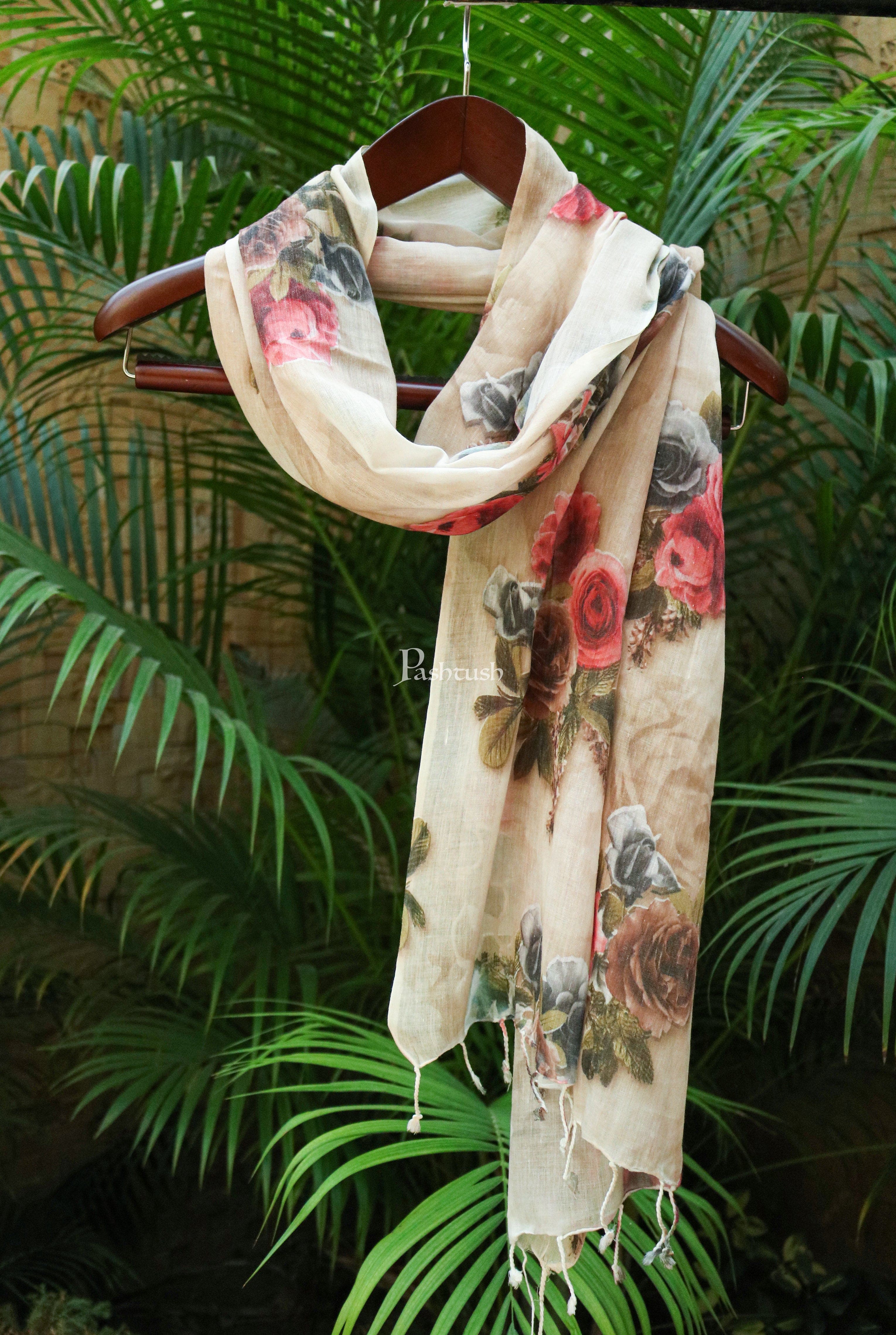Pashtush women stole, Floral Fashion design, Multicolour - Image 4
