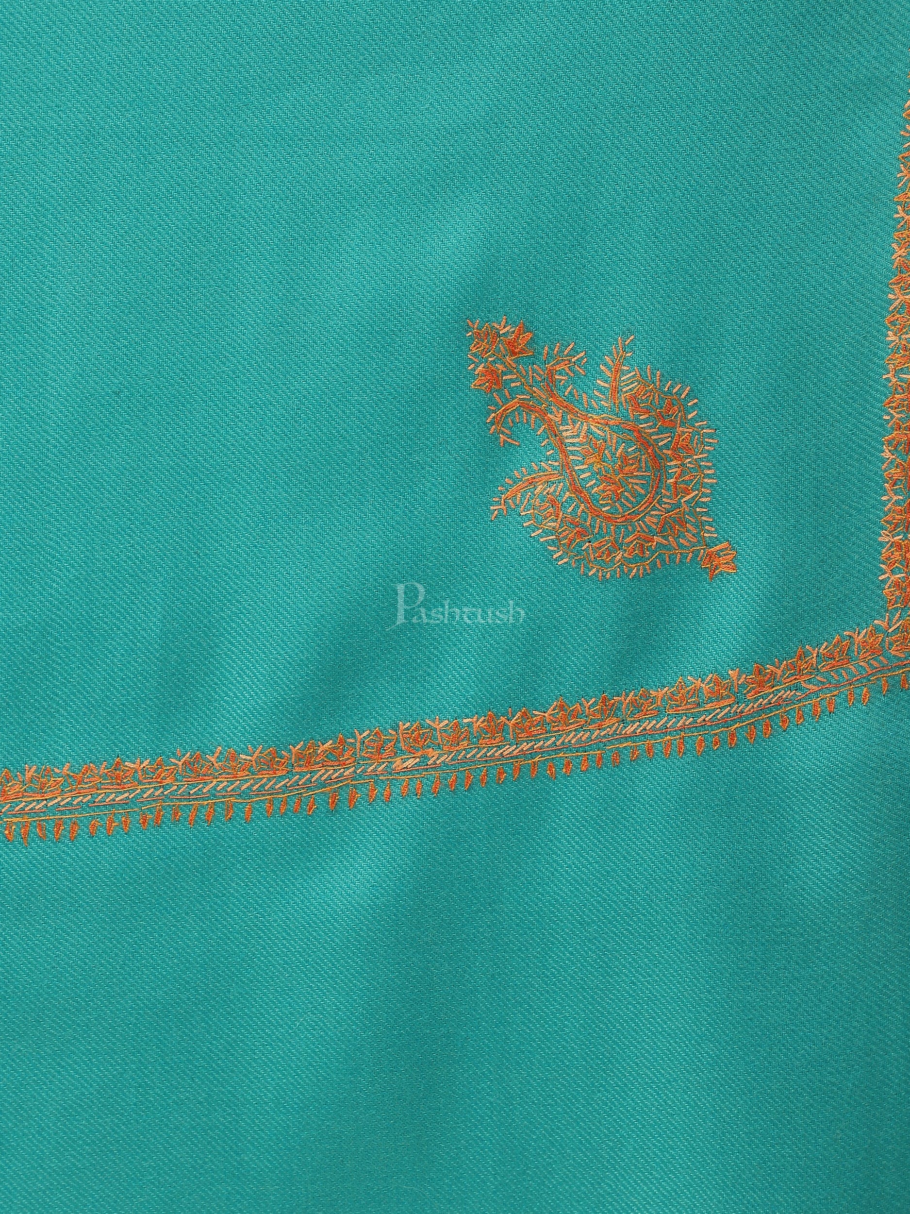 Pashtush women Woollen shawl, Kingri design, Green - Image 2