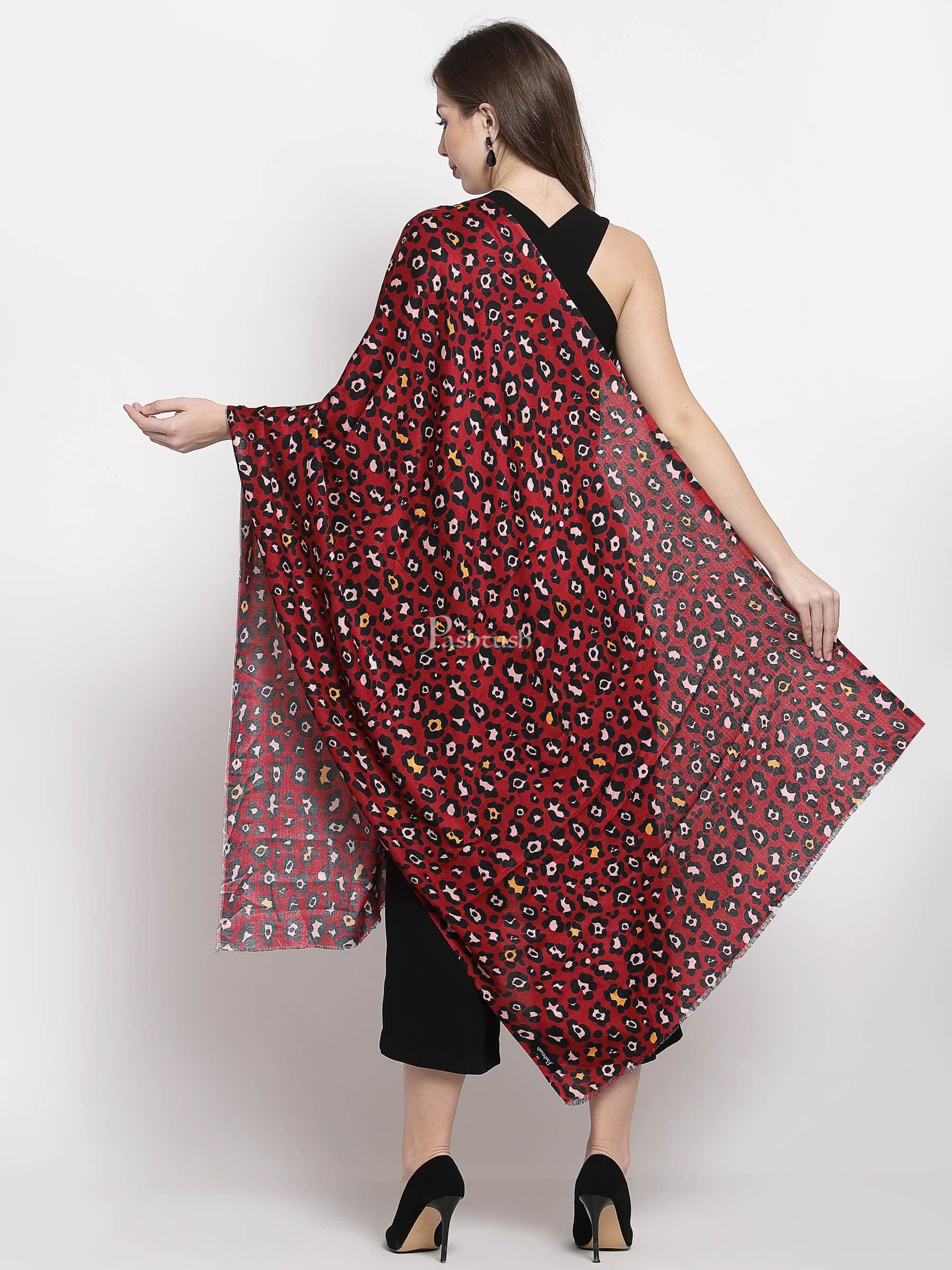 Pashtush Women's, bamboo printed stole, Multi-Coloured - Image 3
