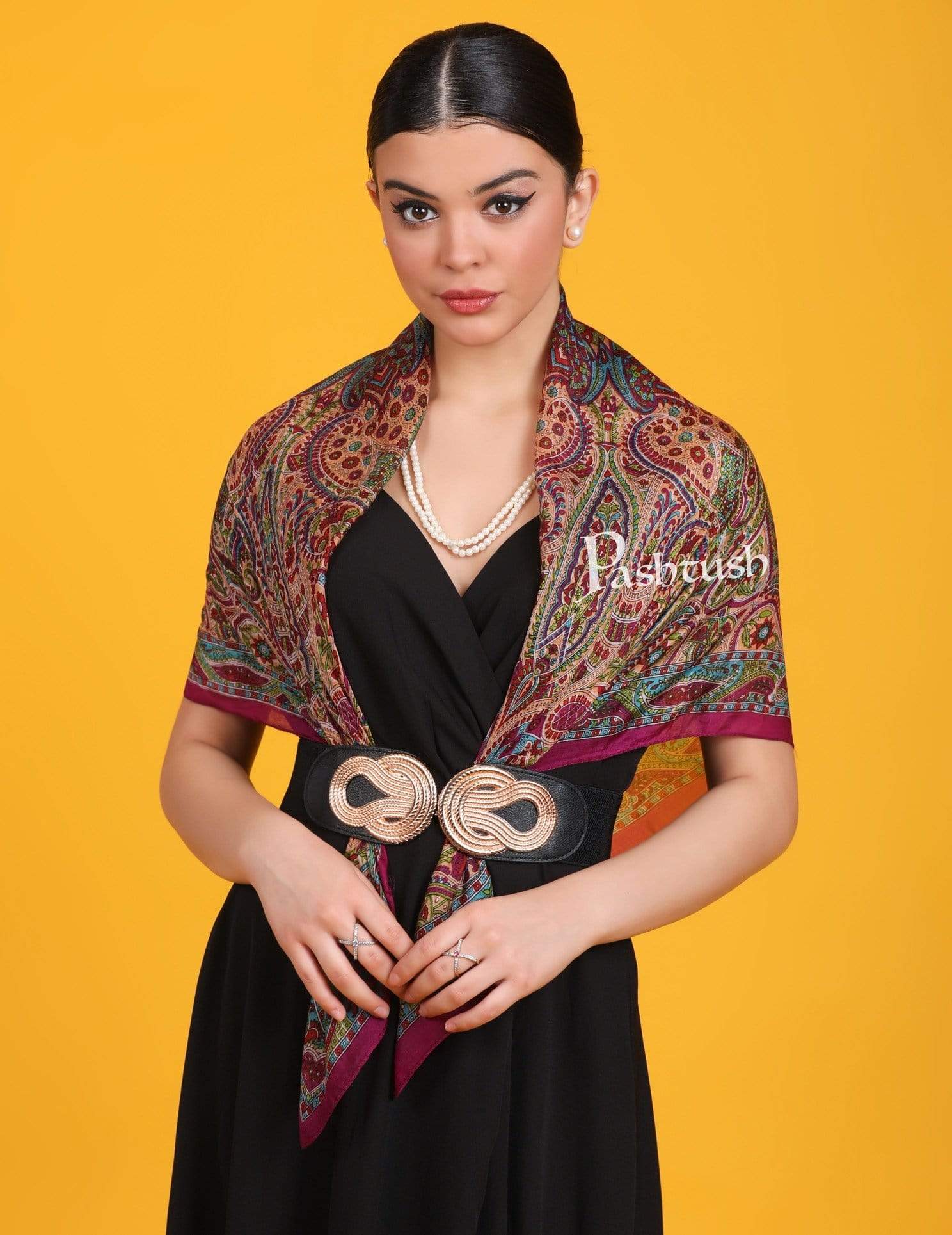 Pashtush Women'S 100% Pure Silk, Printed Scarf, Ultra Soft And Smooth - Image 5