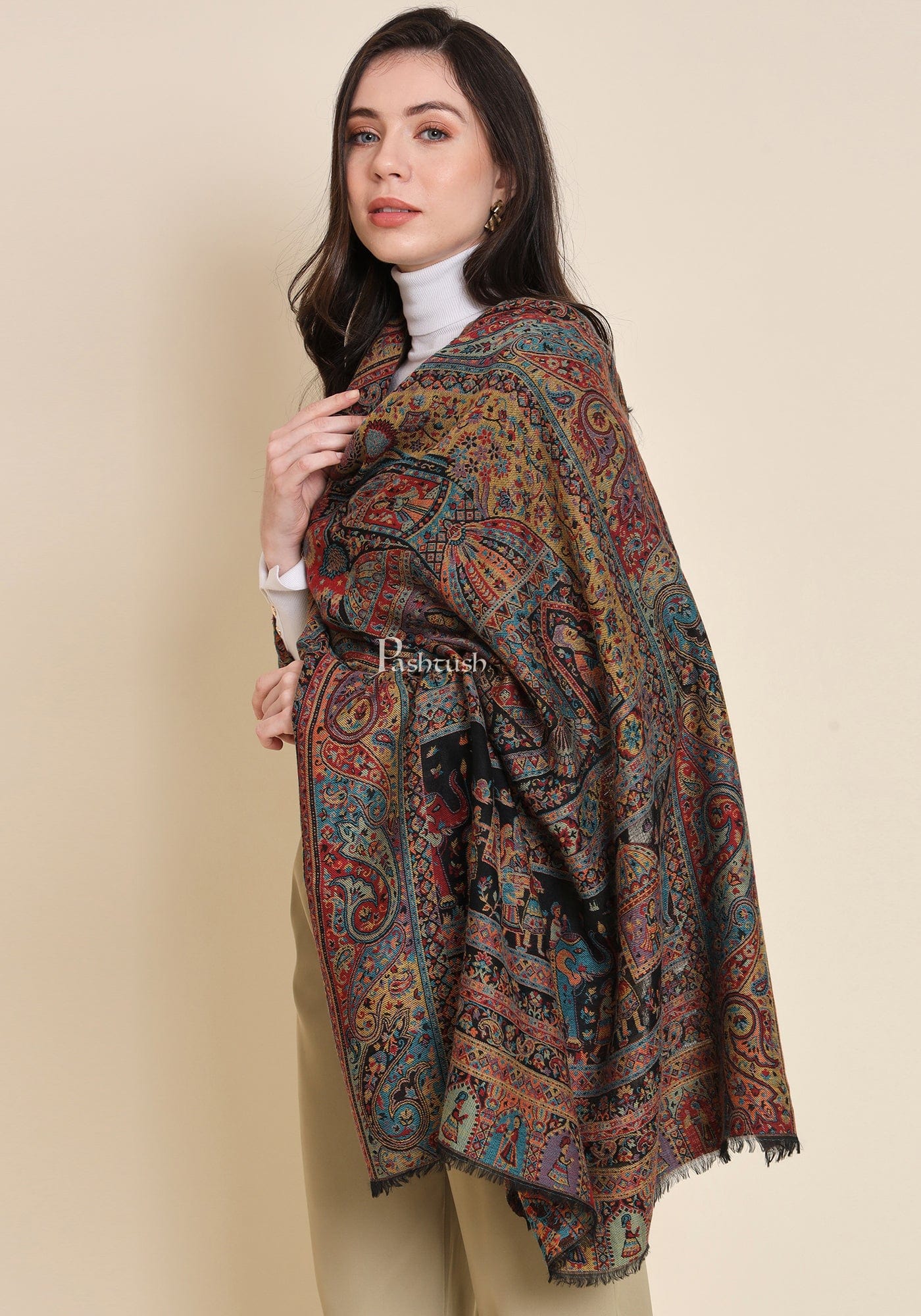 Pashtush Womens aesthetic woven Dolli Darbar Design, Black - Image 6