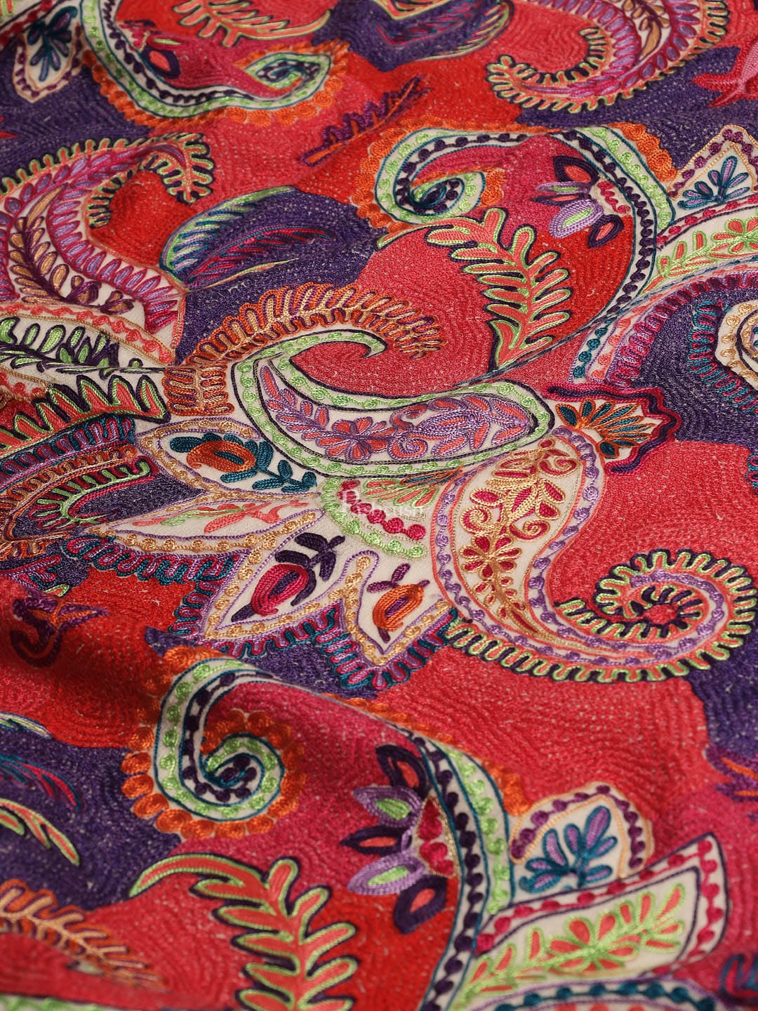 Pashtush womens 100% Pure Wool with Woolmark Certificate Stole, nalki embroidery design, Multicolour - Image 2