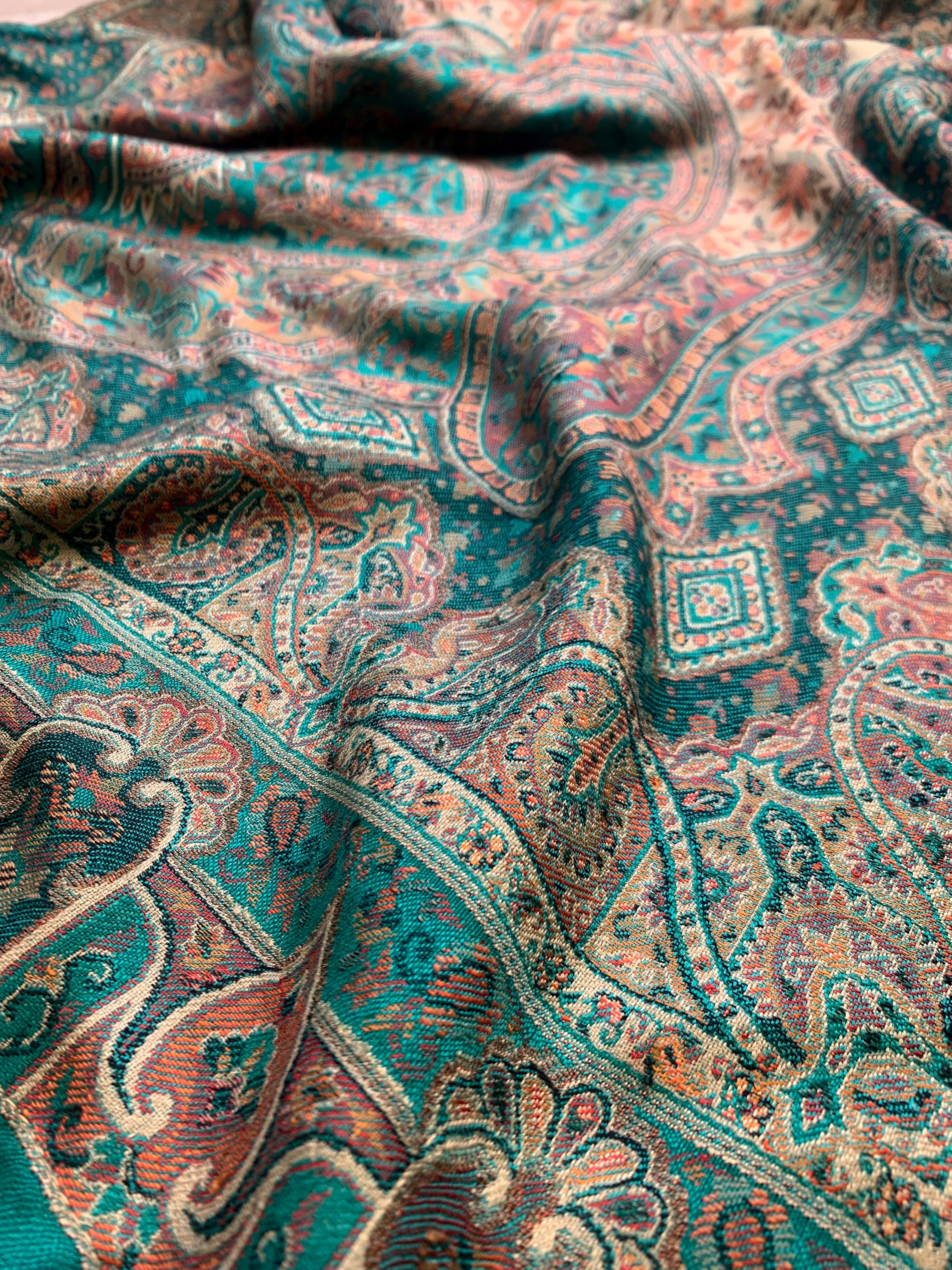 Pashtush Womens Antique Heritage Design, Jamawar Ethnic Stole - Image 2