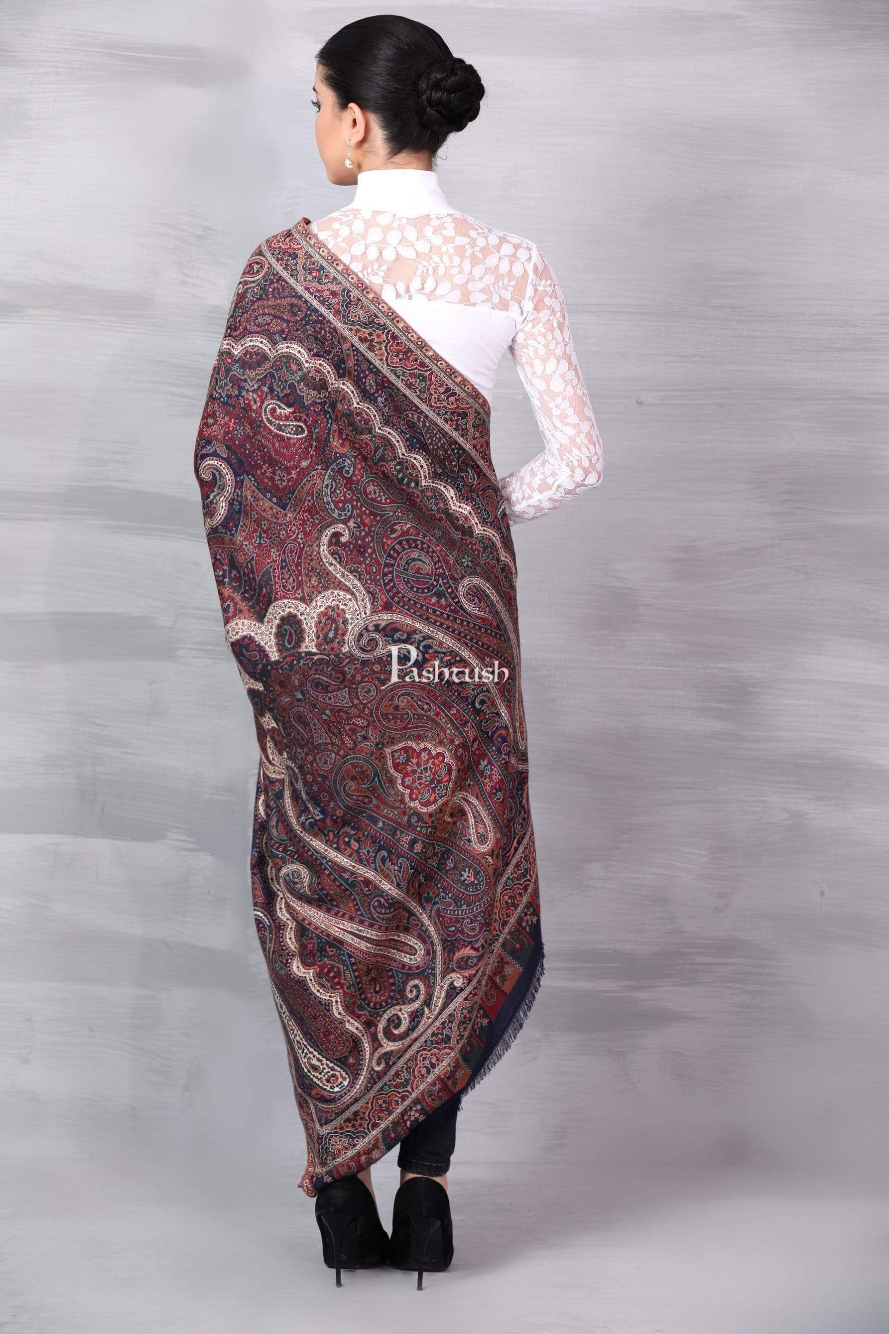 Pashtush Womens Antique Heritage Design, Jamawar Stole - Image 4