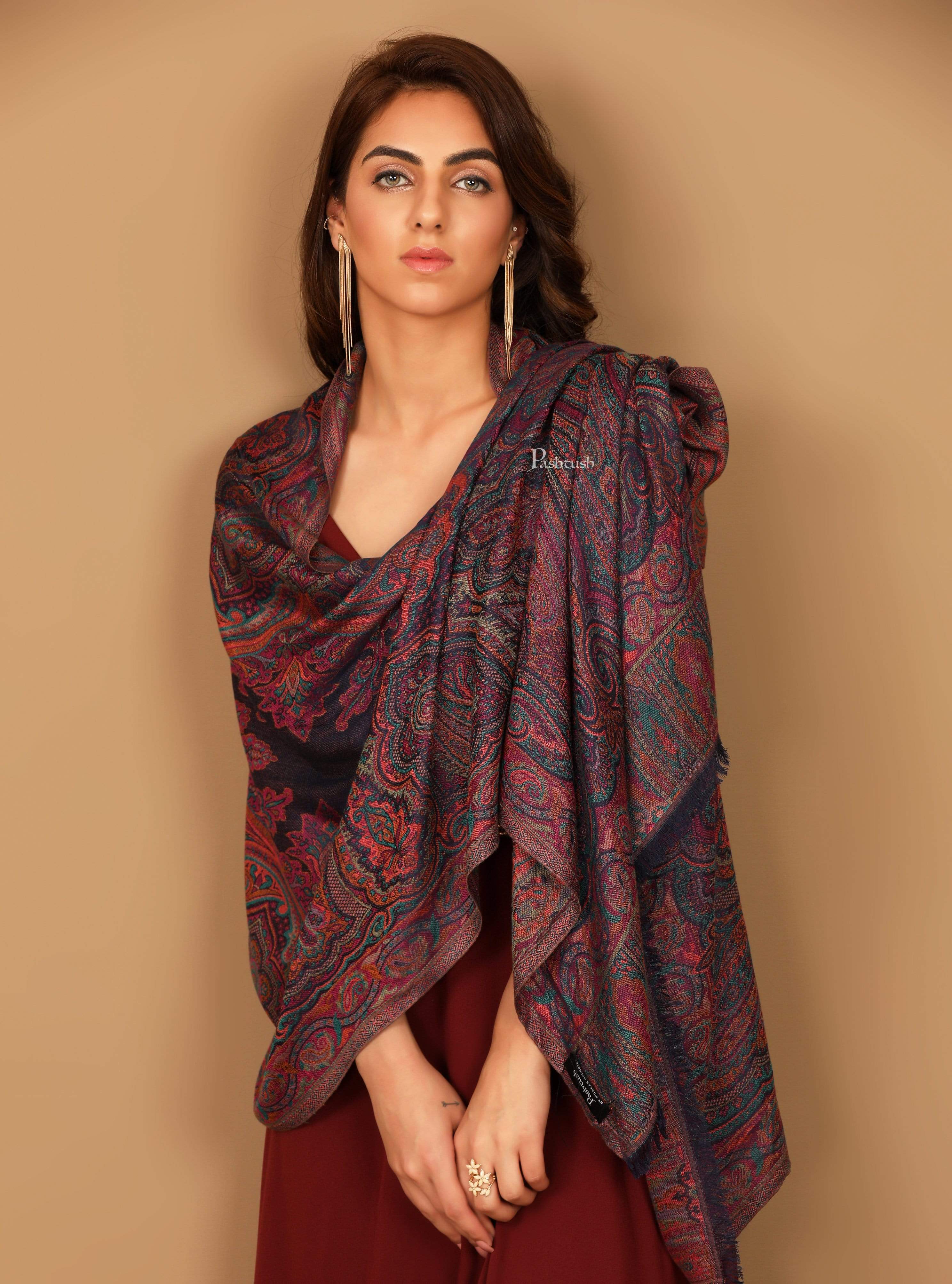 Pashtush Women'S Antique Scarf, Extra Soft Bamboo, Ethnic Weave - Image 6
