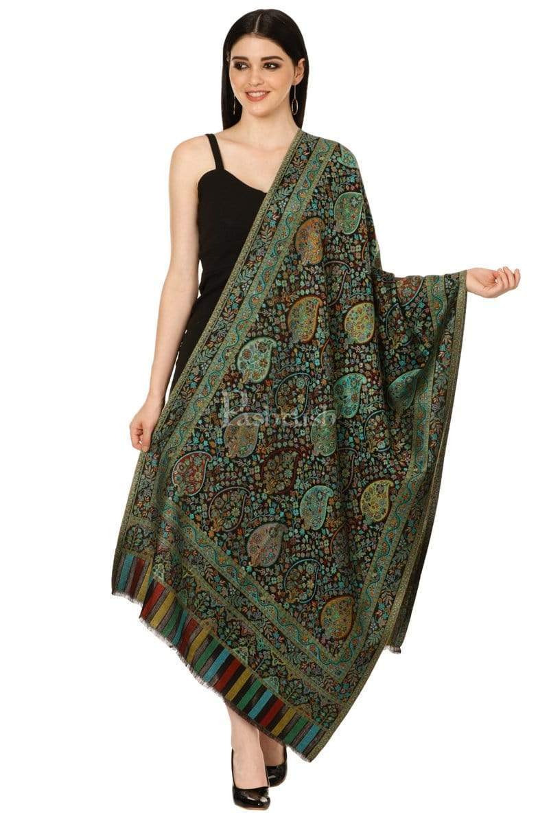 Pashtush Women'S Antique Scarf, Extra Soft Bamboo, Peacock Green - Image 11