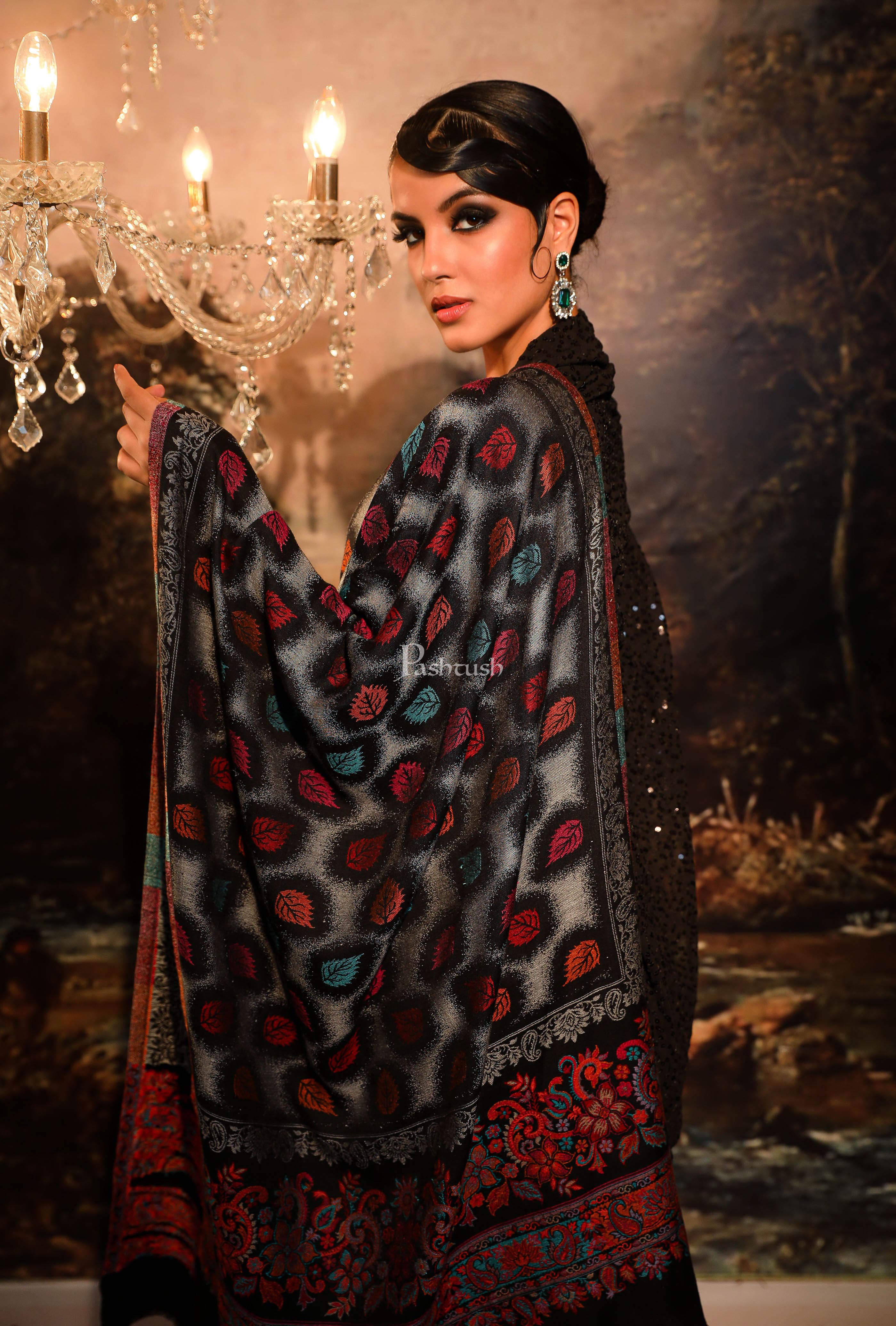 Pashtush Women's Antique Scarf, Extra Soft Bamboo Stole - Image 4