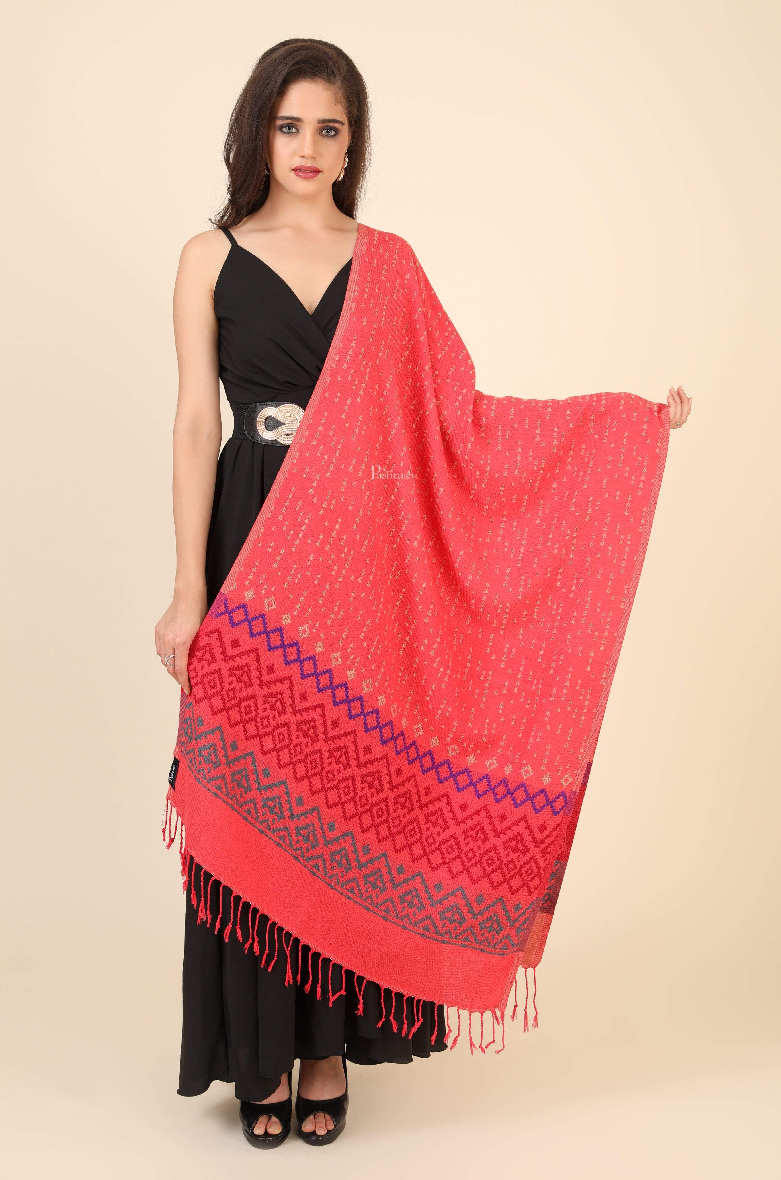 Pashtush Women'S Aztec Design, Soft Bamboo Scarf