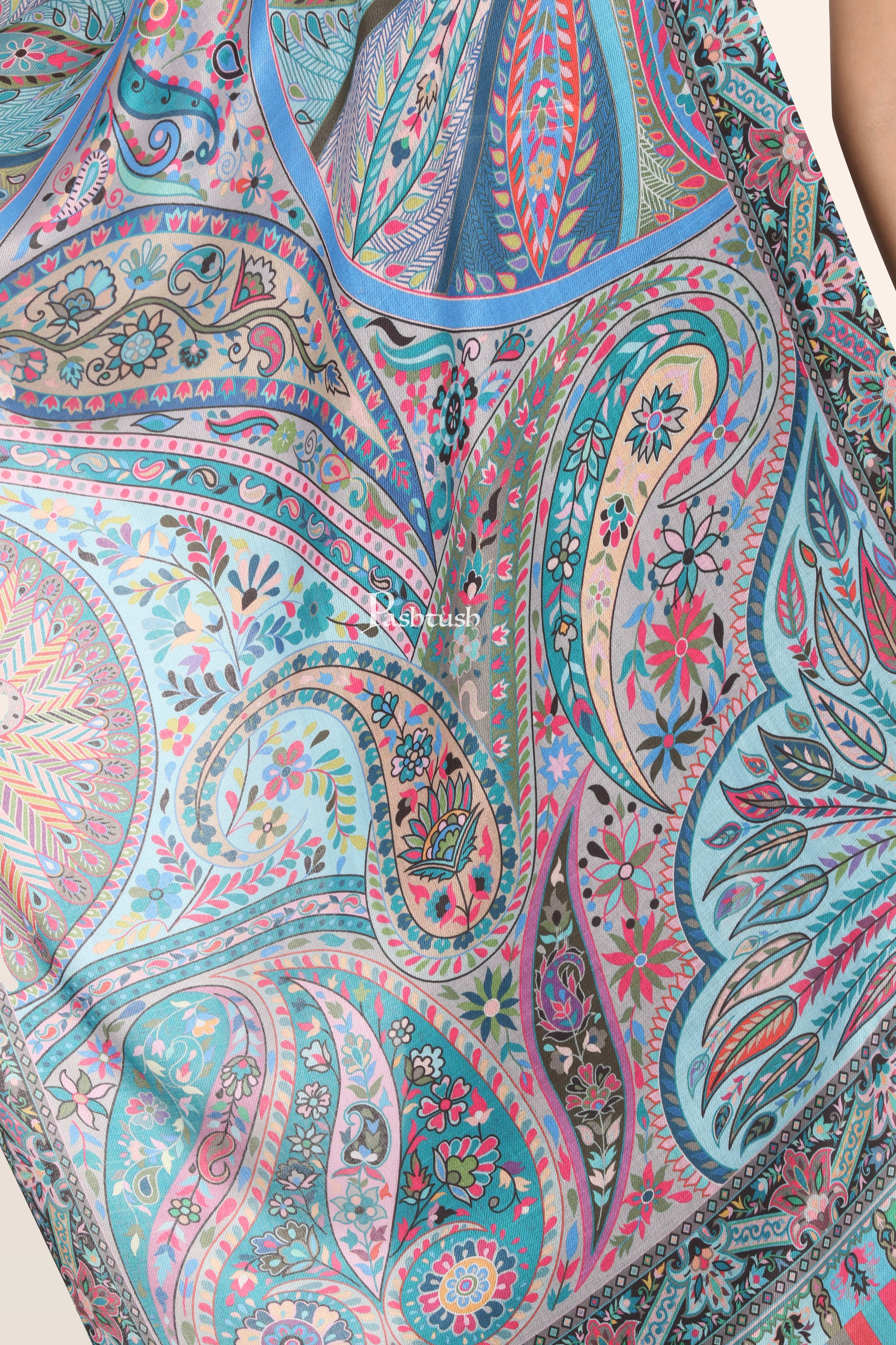 Pashtush Womens Bamboo Stole, Printed Paisleys Design, Multicolour - Image 2