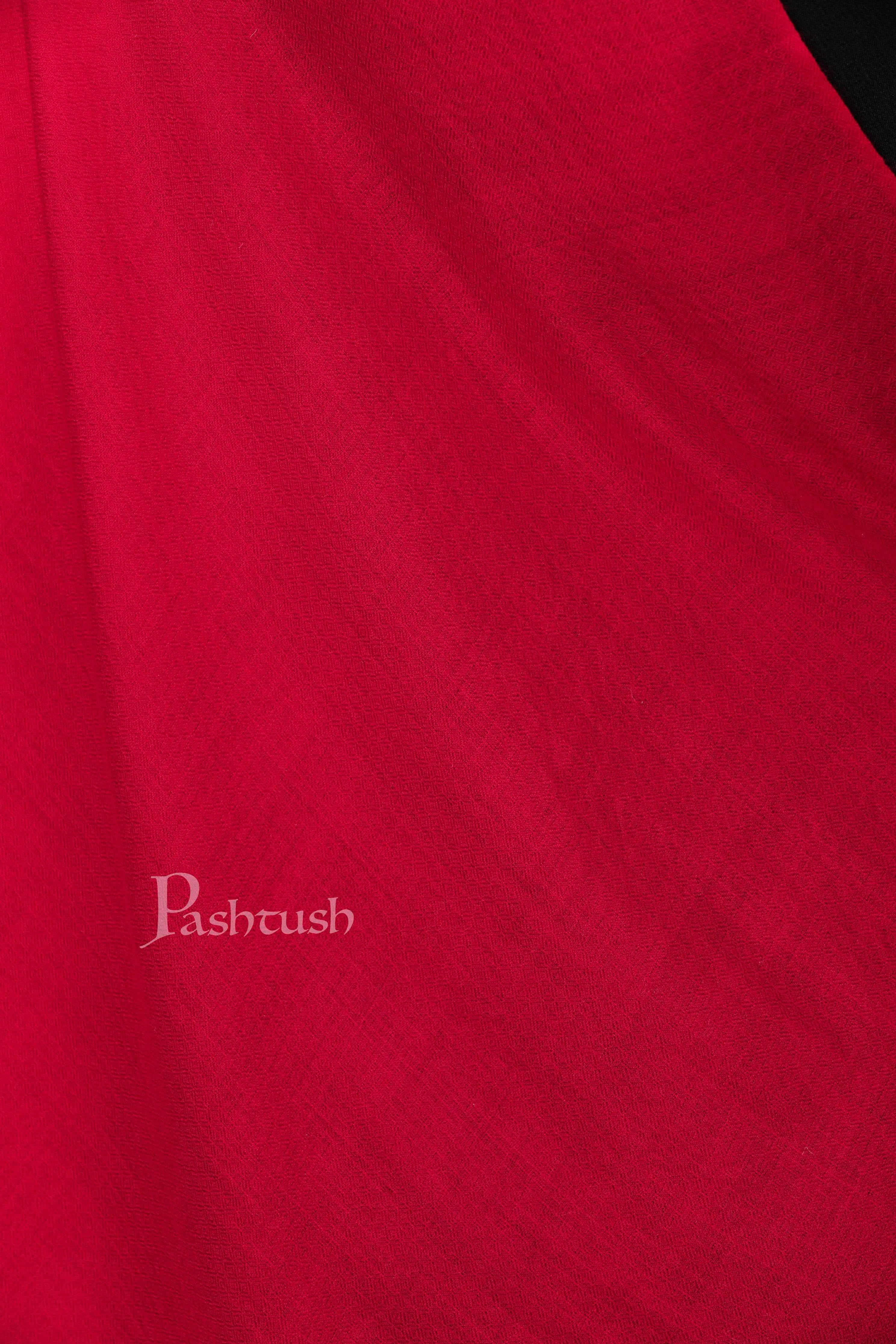 Pashtush Womens Extra Soft Premium Rich Cashmere Scarf, With Diamond Weave, Deep Pink - Image 2