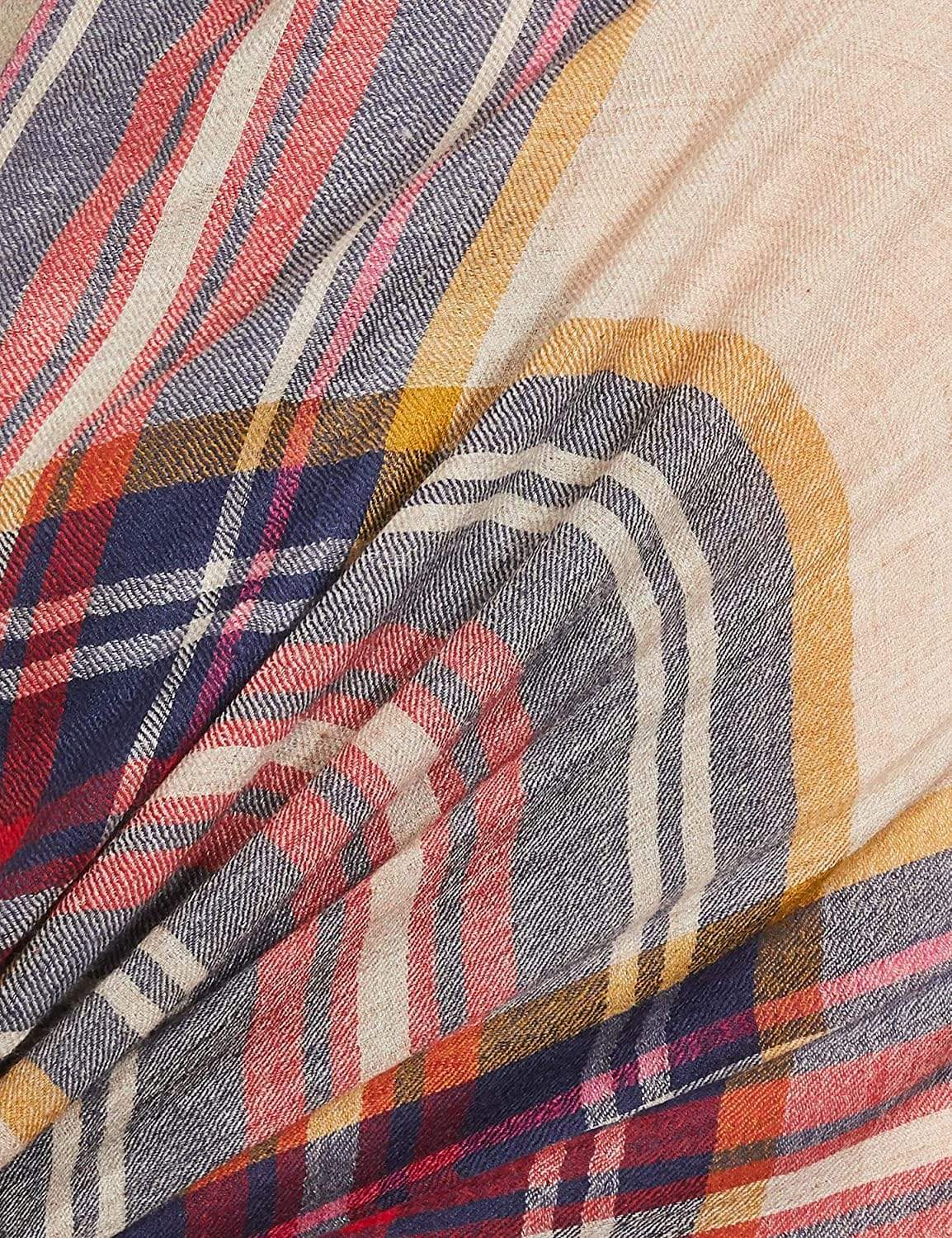 Pashtush Womens Cashmere Wool Checkered Scarf - Image 4