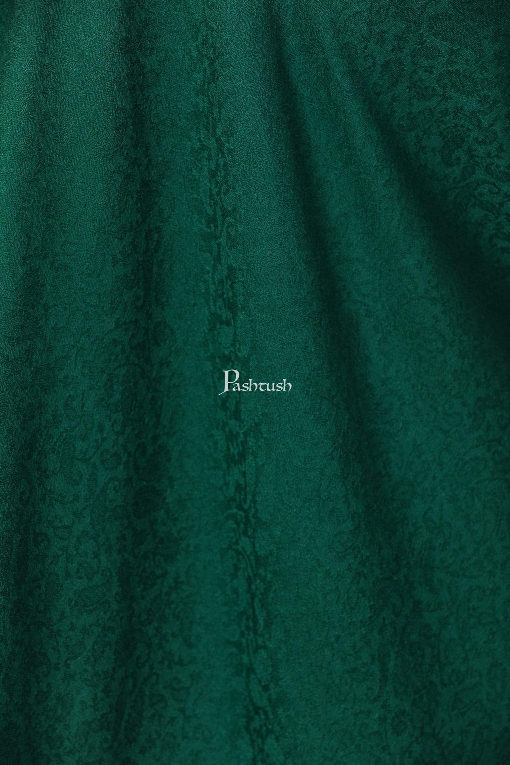 Pashtush Womens Scarf With Chanting Paisleys Design, Soft And Warm, Emerald Green - Image 4