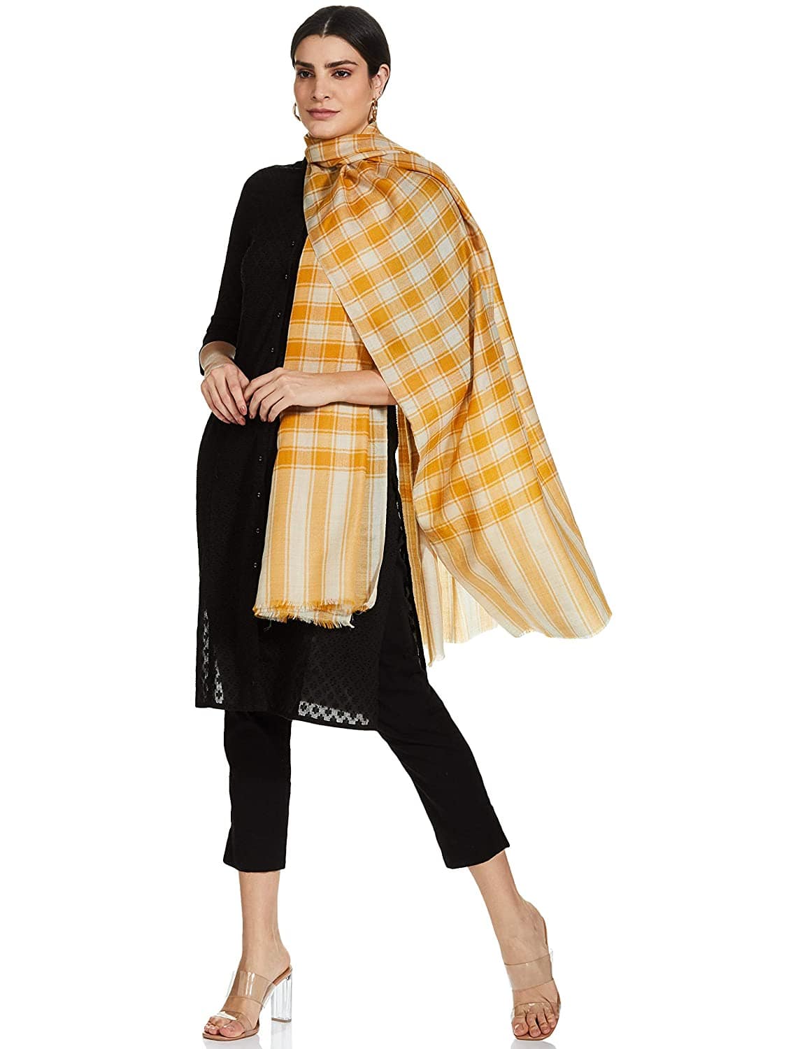 Pashtush Womens Check Shawl, Ultra Soft And Warm, Fine Wool - Image 10