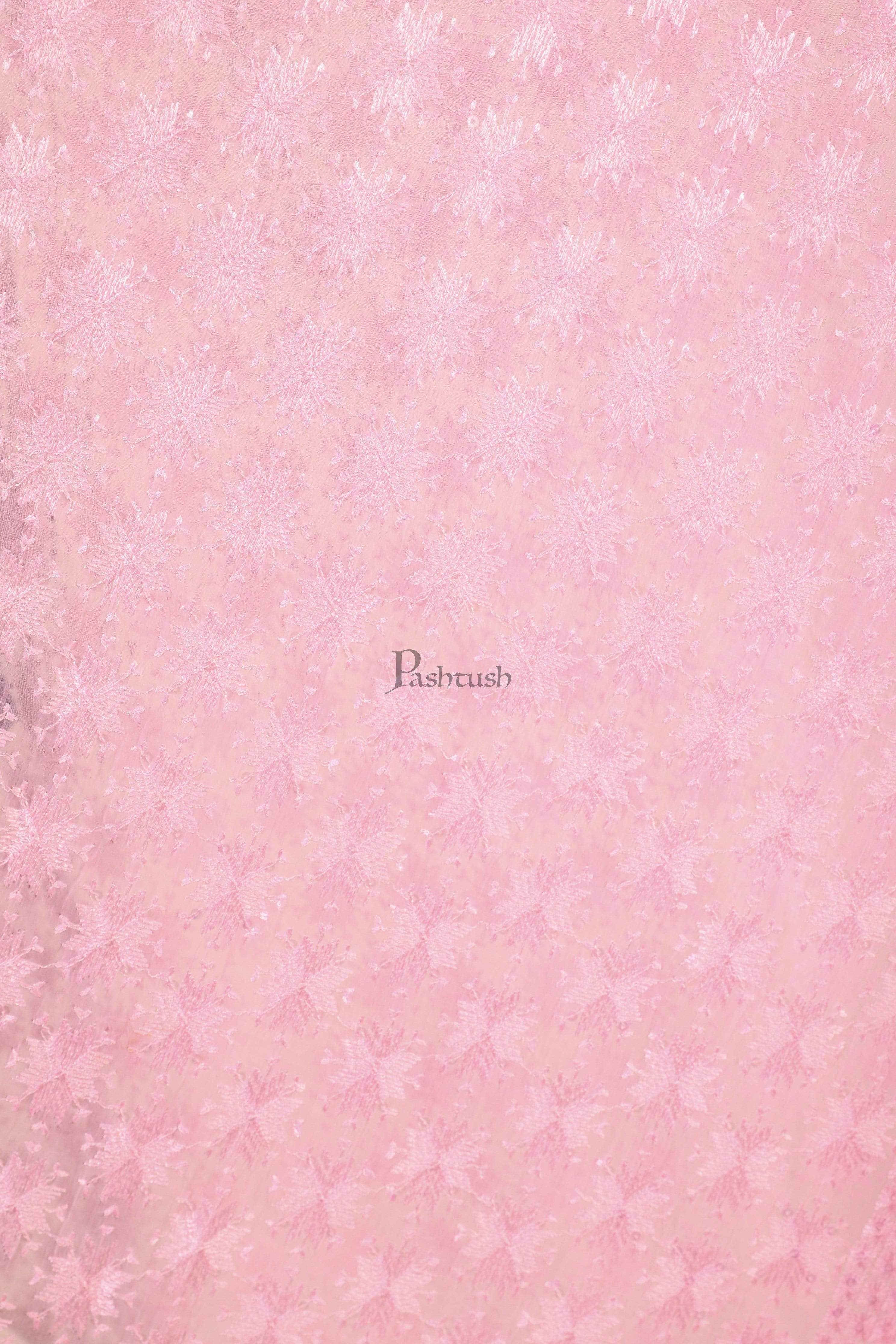 Pashtush Womens Chiffon Dupatta, Light Weight, Light Pink - Image 2