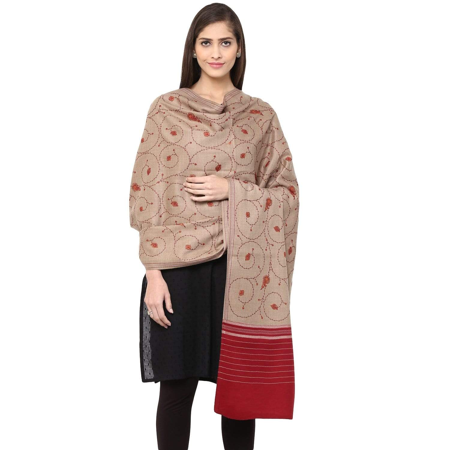Pashtush Womens Jaal Embroidery Shawl - Image 4