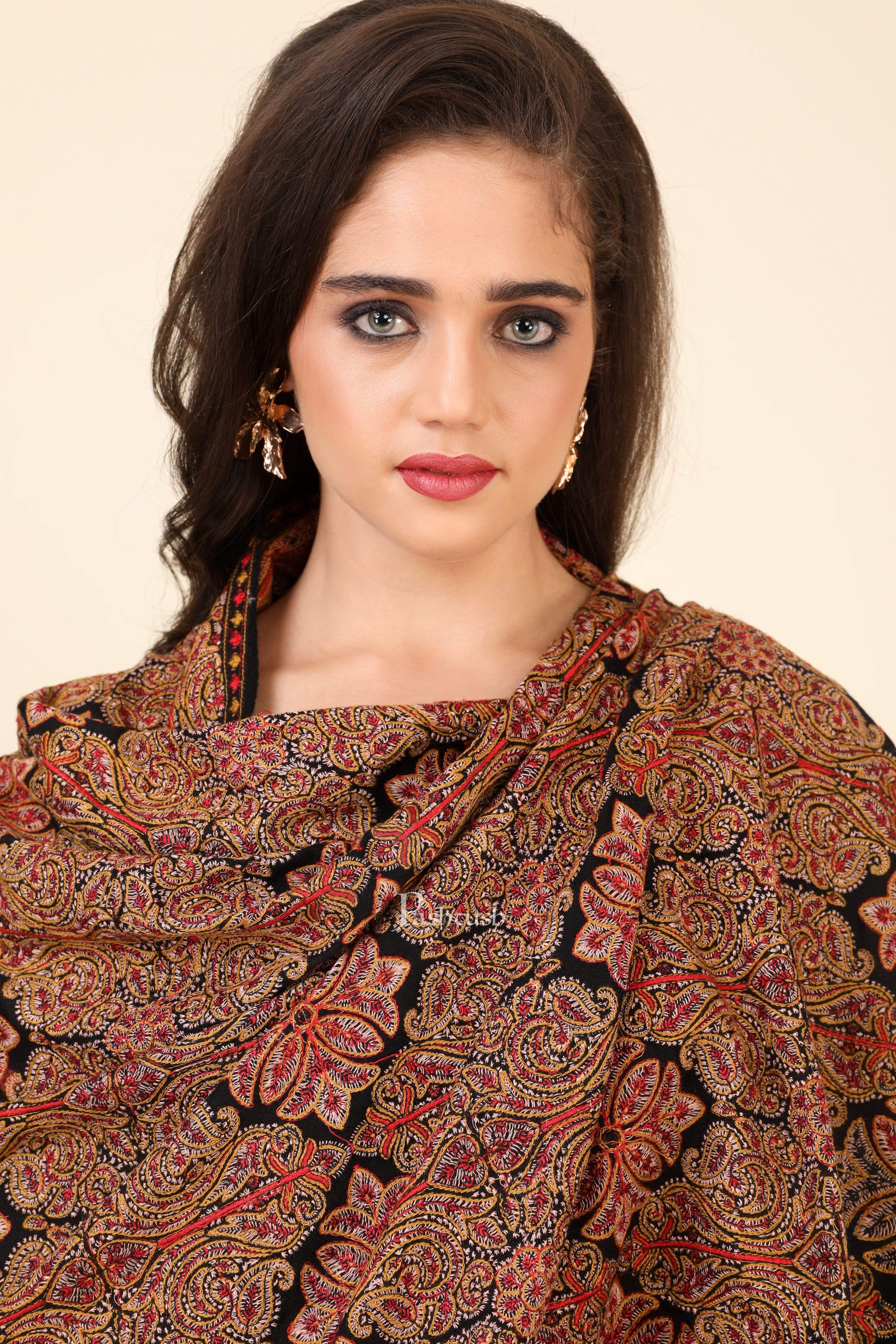 Pashtush Womens Embroidery Jaal Jamawar Shawl, Fine Wool, Soft And Warm - Image 5