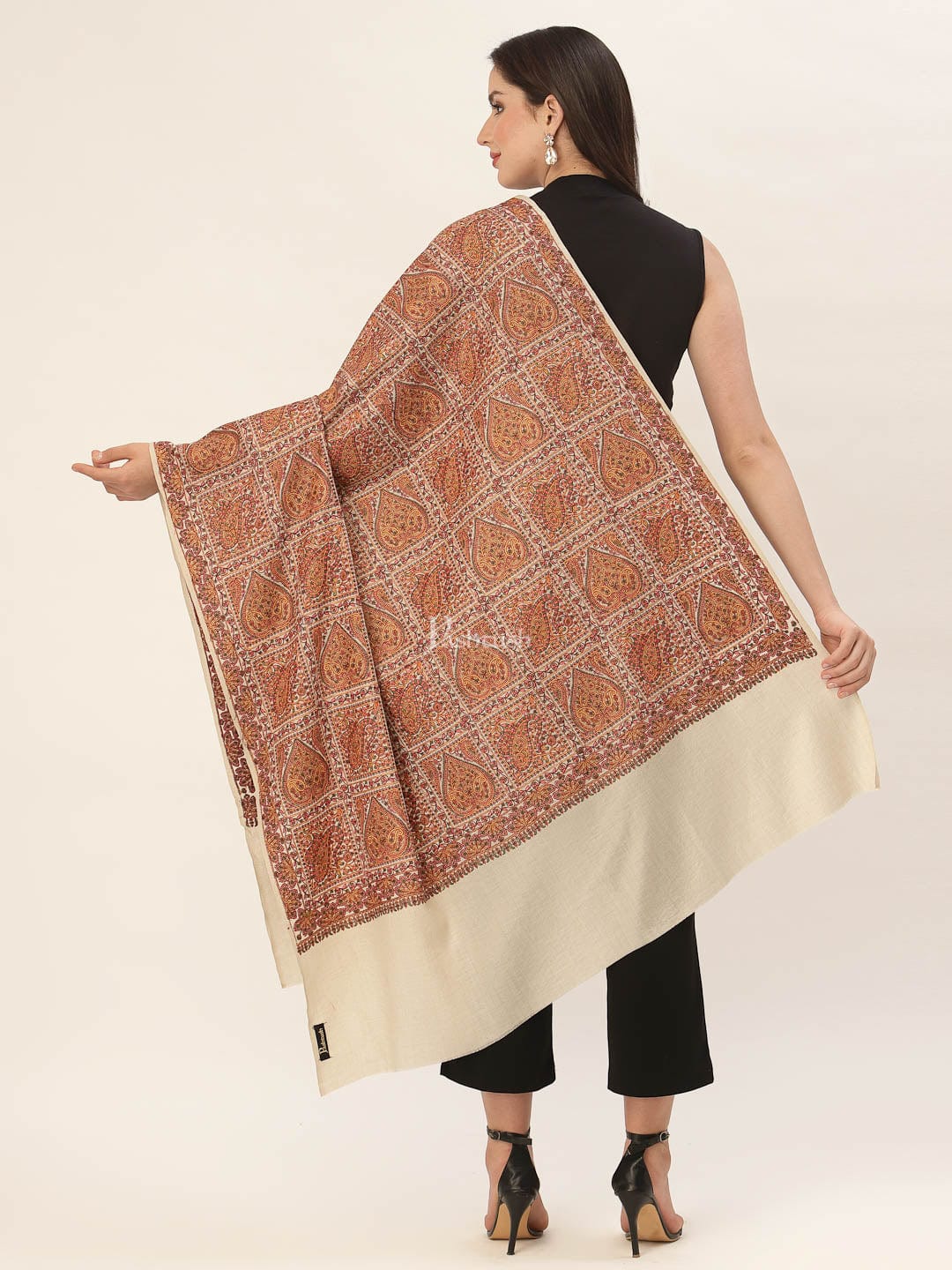 Pashtush Womens Embroidery Jaal Jamawar Shawl, Intricate Heritage Collection - Image 6