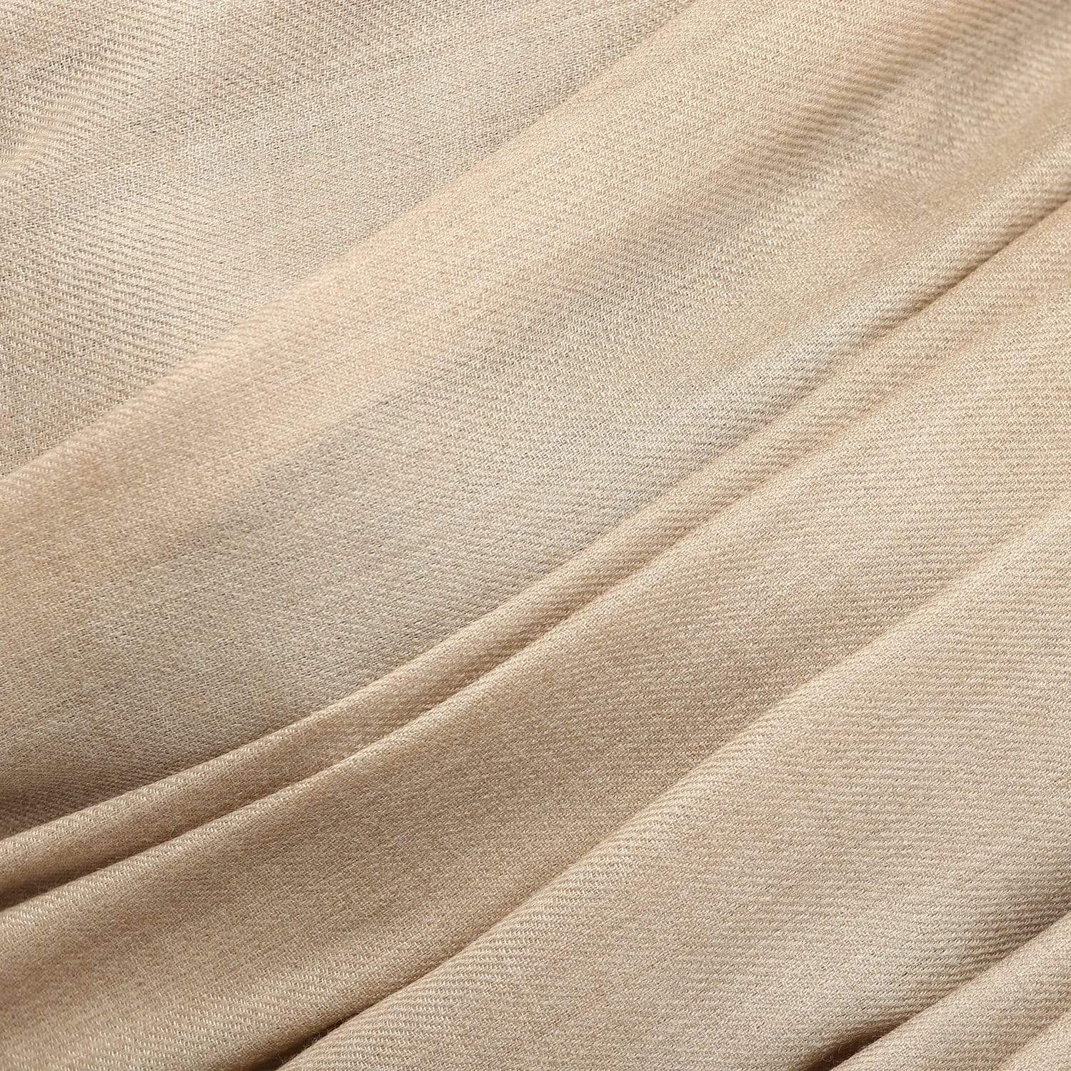 Pashtush Womens 100% Pure Wool With Woolmark Certificate Embroidery Shawl, Taupe - Image 2