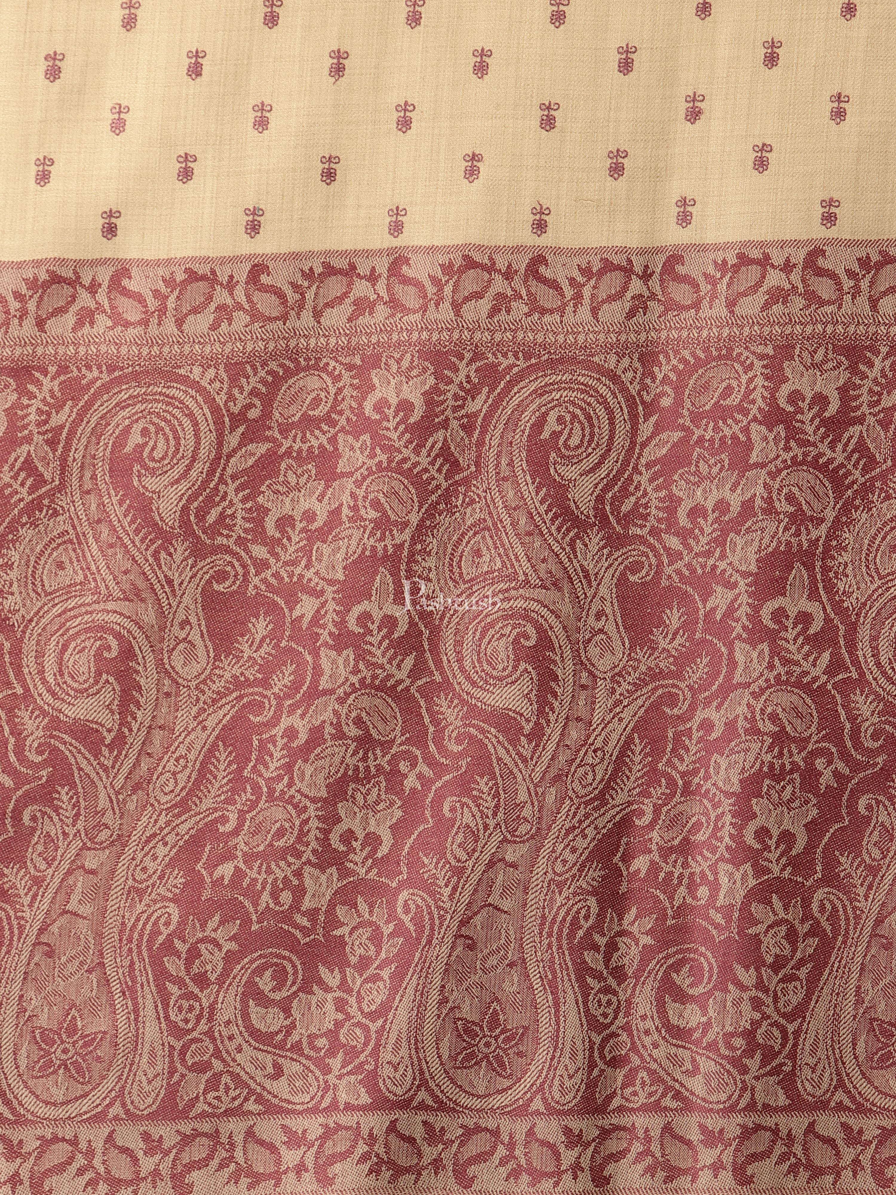 Pashtush Womens Embroidery Shawl, Jacquard Palla, Fine Wool - Image 2