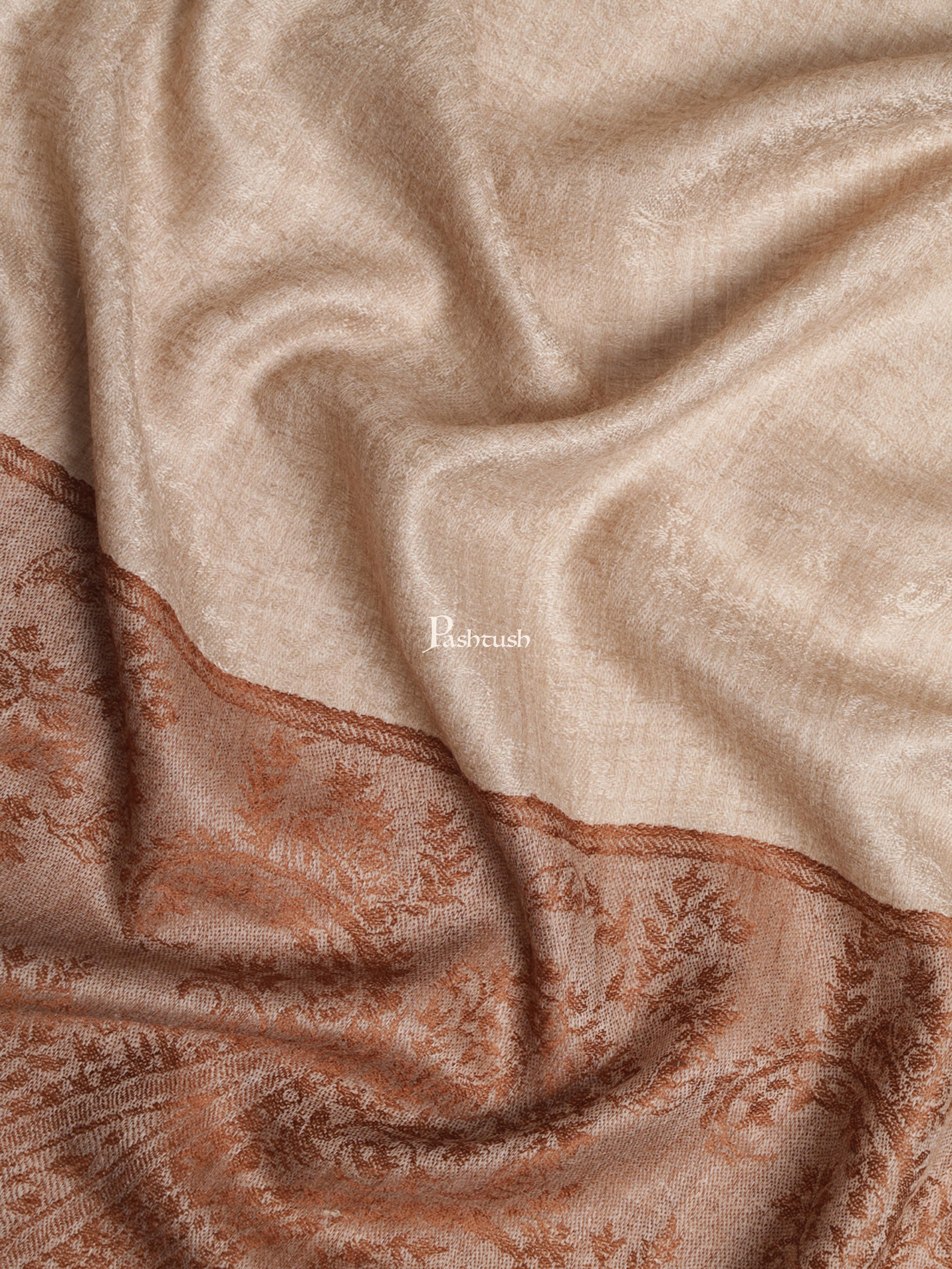 Pashtush Womens Ethnic Weave Palla Shawl, Self Jacquard Palla Weave, Espresso - Image 2