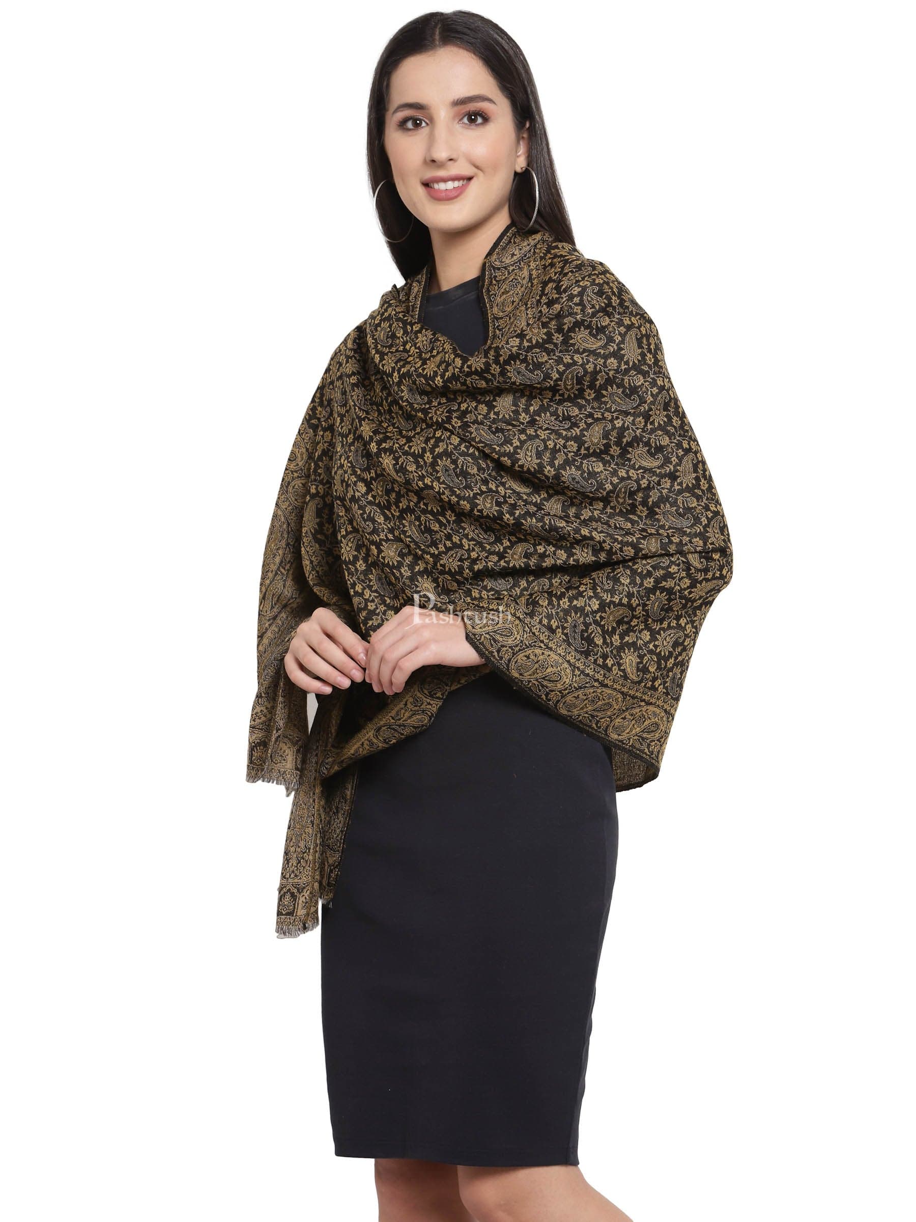 Pashtush Women'S Ethnic Weave Stole, Fine Wool