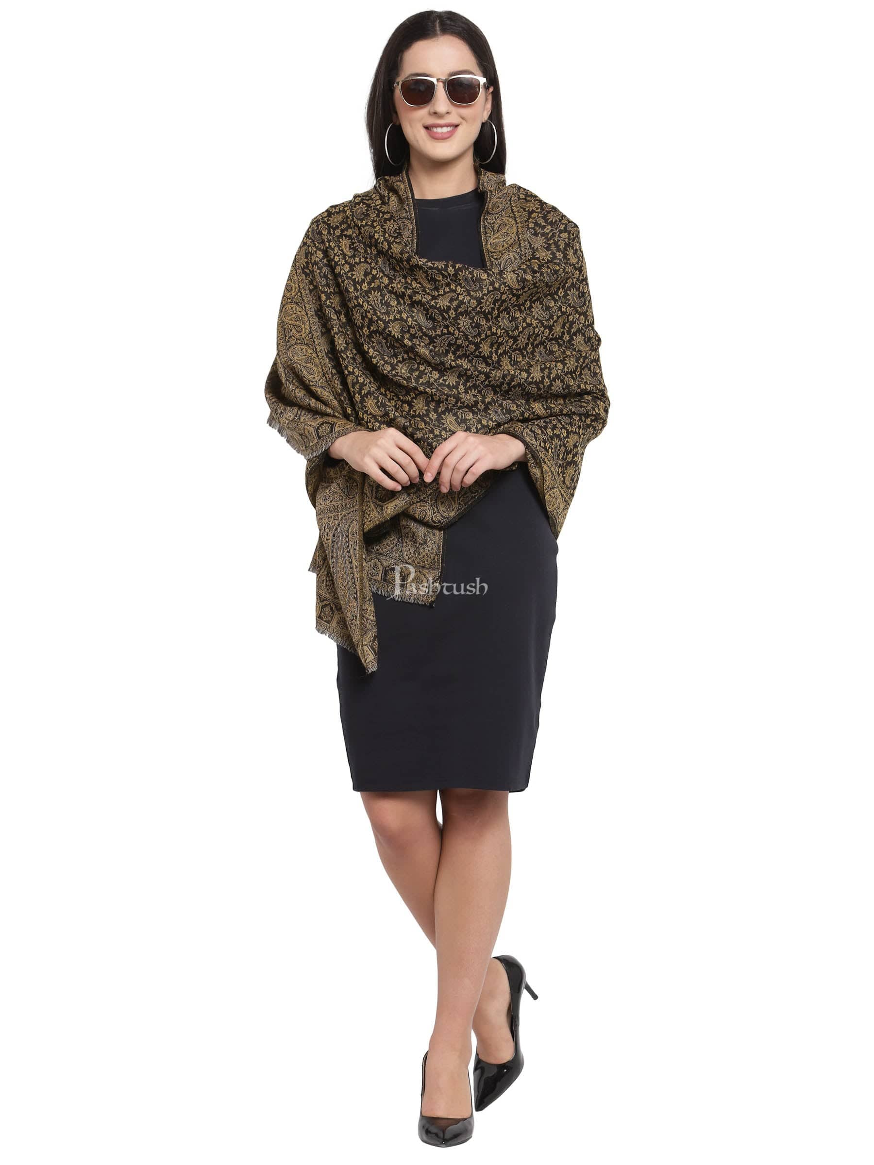 Pashtush Women'S Ethnic Weave Stole, Fine Wool - Image 4